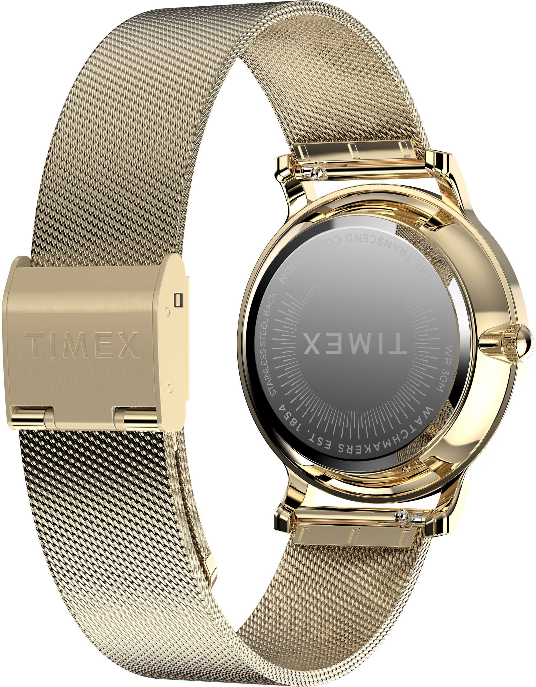 Timex Quarzuhr »TRANSCEND« Armbanduhr, Damenuhr,Edelstahlarmband,analog