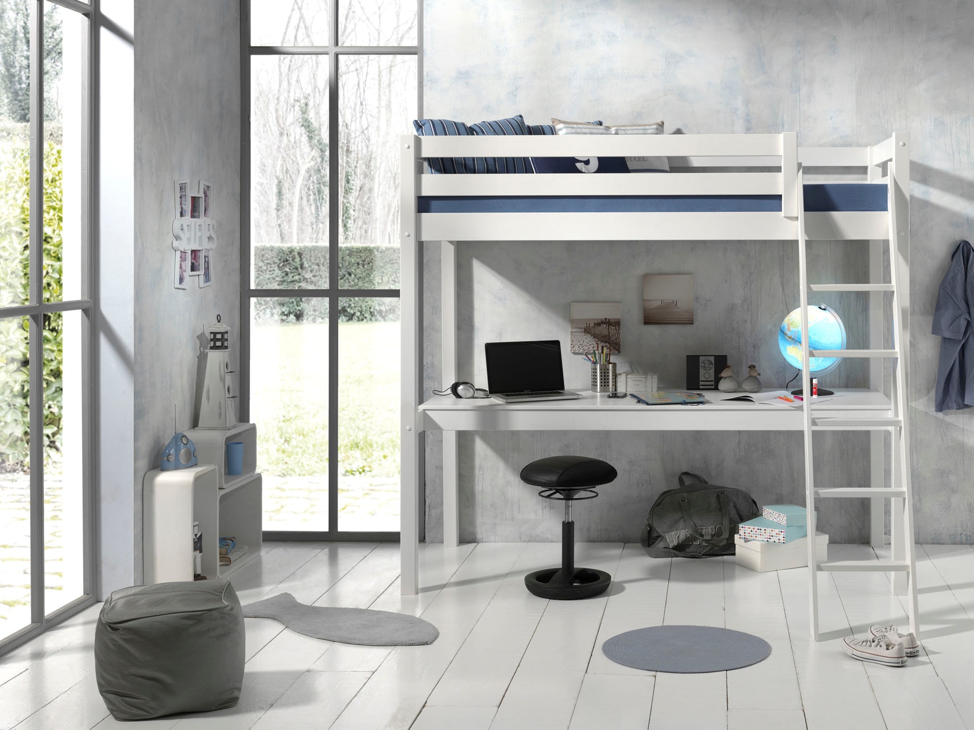 Vipack Hochbett »Pino«, (Made in Europe), mit Schreibplatte