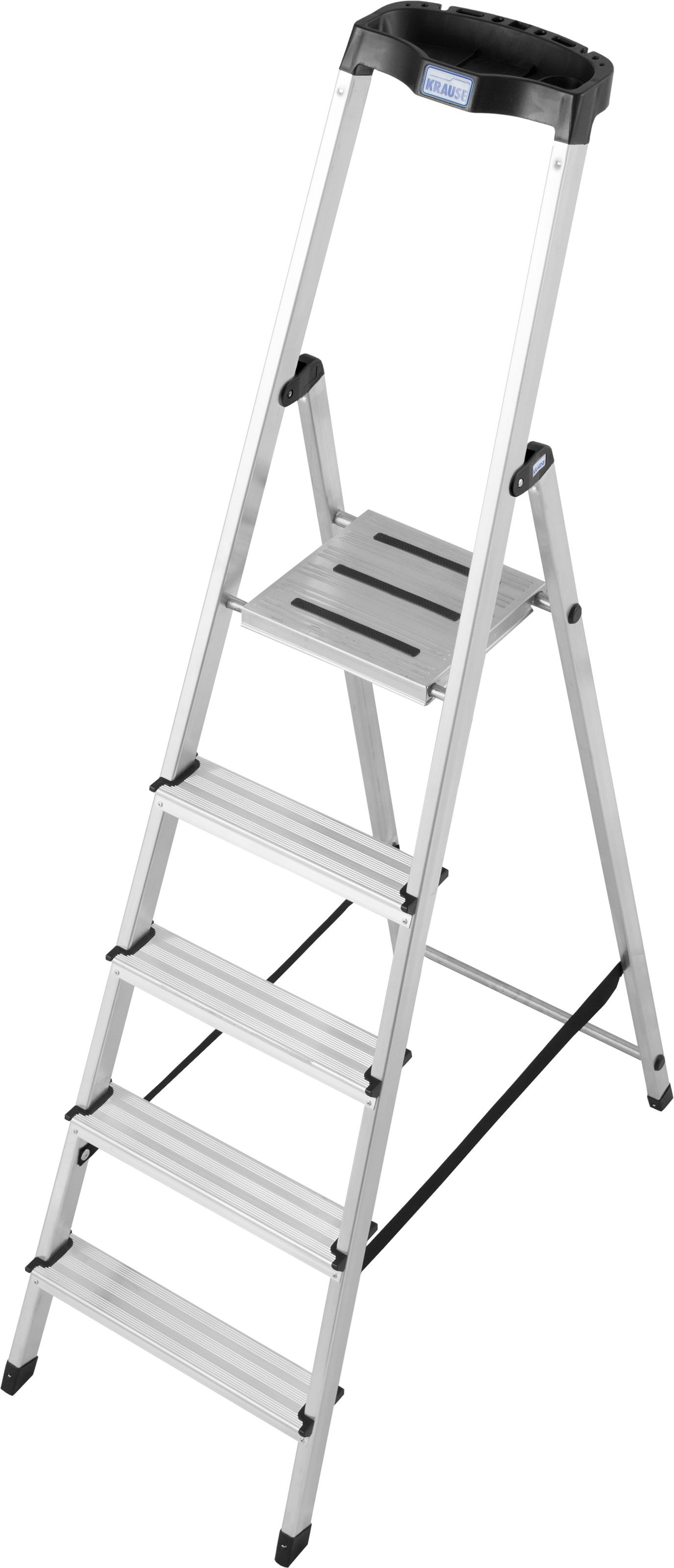 KRAUSE Stehleiter "Safety" Aluminium, 1x5 Stufen, Arbeitshöhe ca. 305 cm
