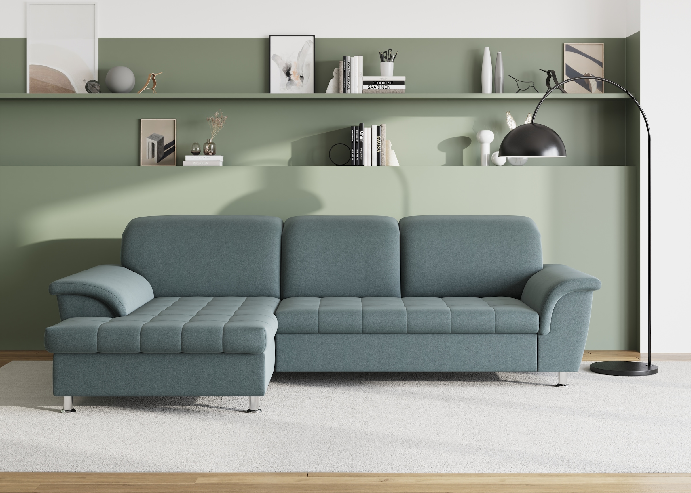 DOMO collection Ecksofa Franzi, wahlweise mit Bettfunktion, Bettkasten und Kopfteilverstellung