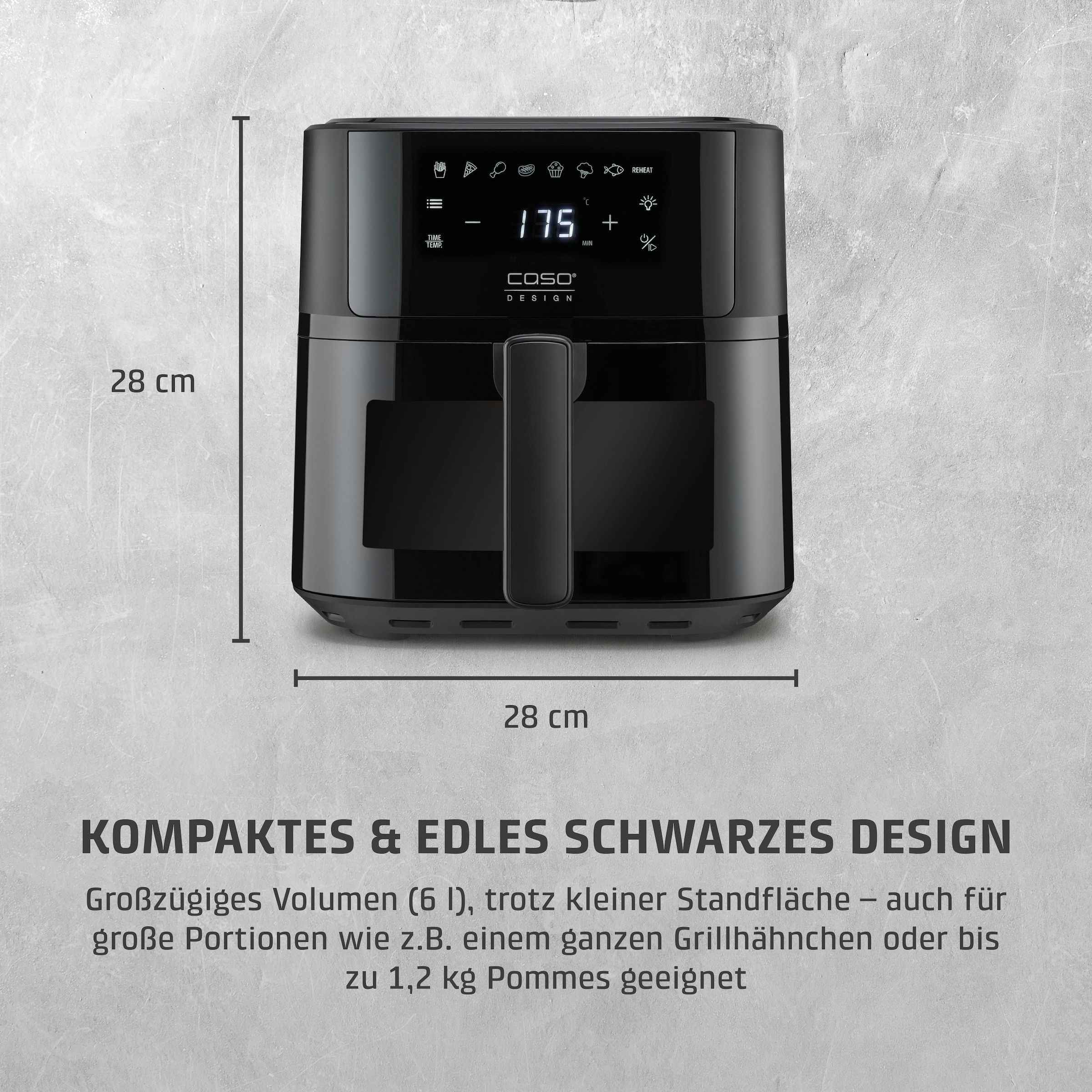Caso Heißluftfritteuse »3185 Design AirFry 6.0« 1700 W Fassungsvermögen 0 l