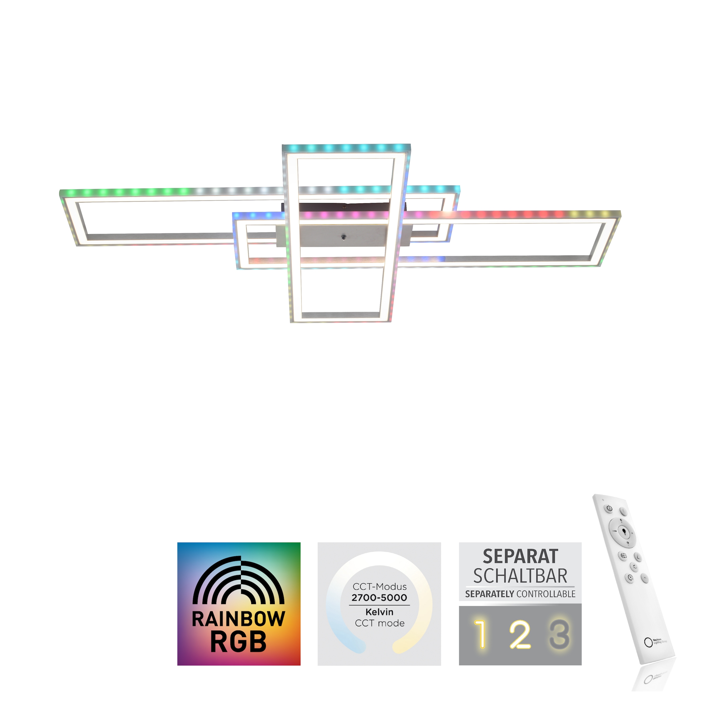 online CCT RGB-Rainbow, Deckenleuchte über XXL flammig-flammig, Infrarot - Fernbed., Leuchten inkl. Garantie Jahren Direkt LED, kaufen 3 Fernbedienung, | mit 2 »FELIX60«,