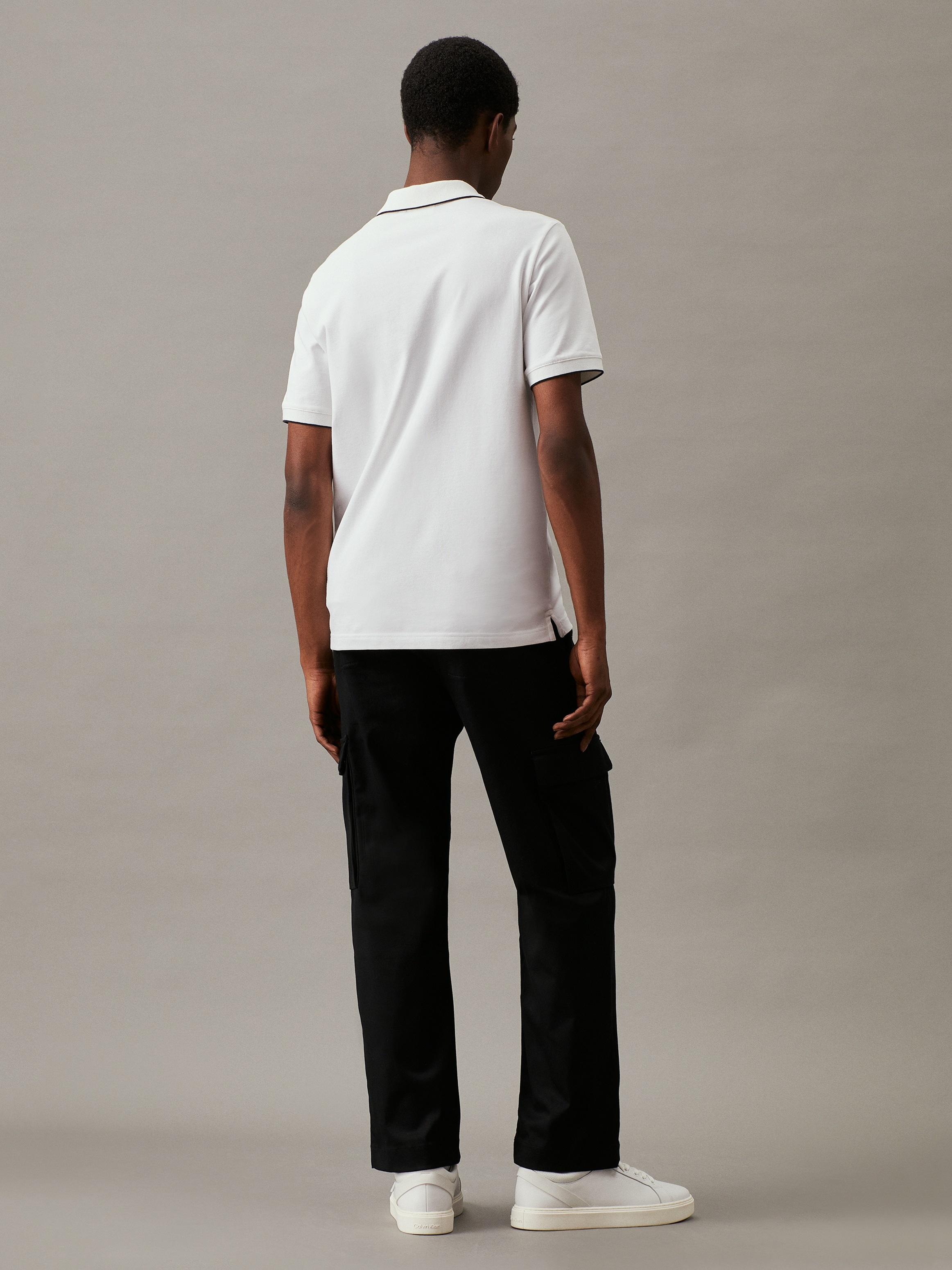 Calvin Klein Poloshirt »STRETCH PIQUE TIPPING POLO«, mit Streifendetail am Kragen