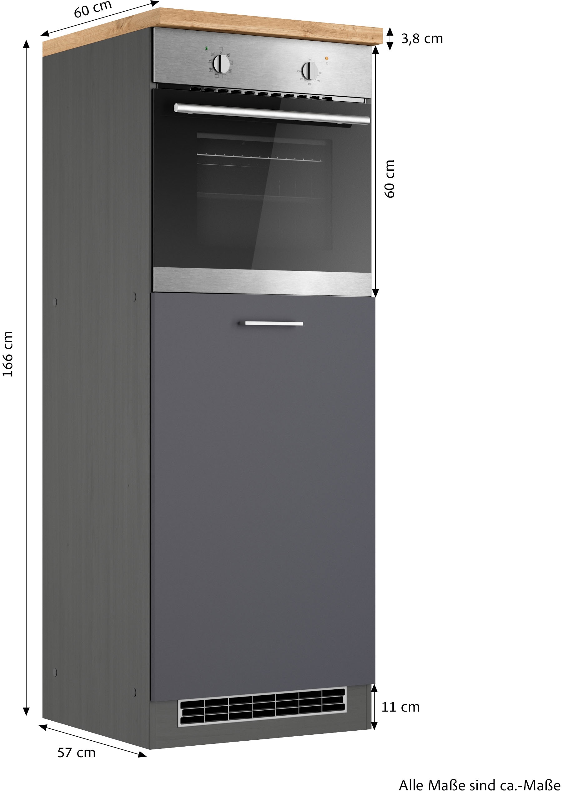 KOCHSTATION Backofen/Kühlumbauschrank »KS-Milan« Ofen-/Kühlschrankumbau 60 cm, matt oder hochglänzend