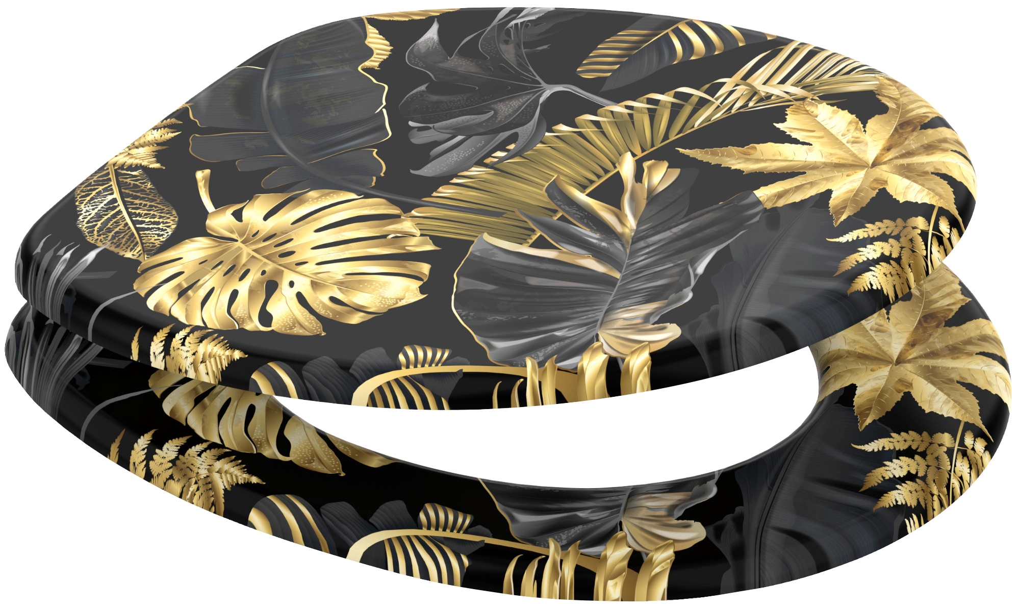 Sanilo WC-Sitz »Golden Leaves«, mit Absenkautomatik, BxL: 37,7 x 42,0 - 47,0 cm