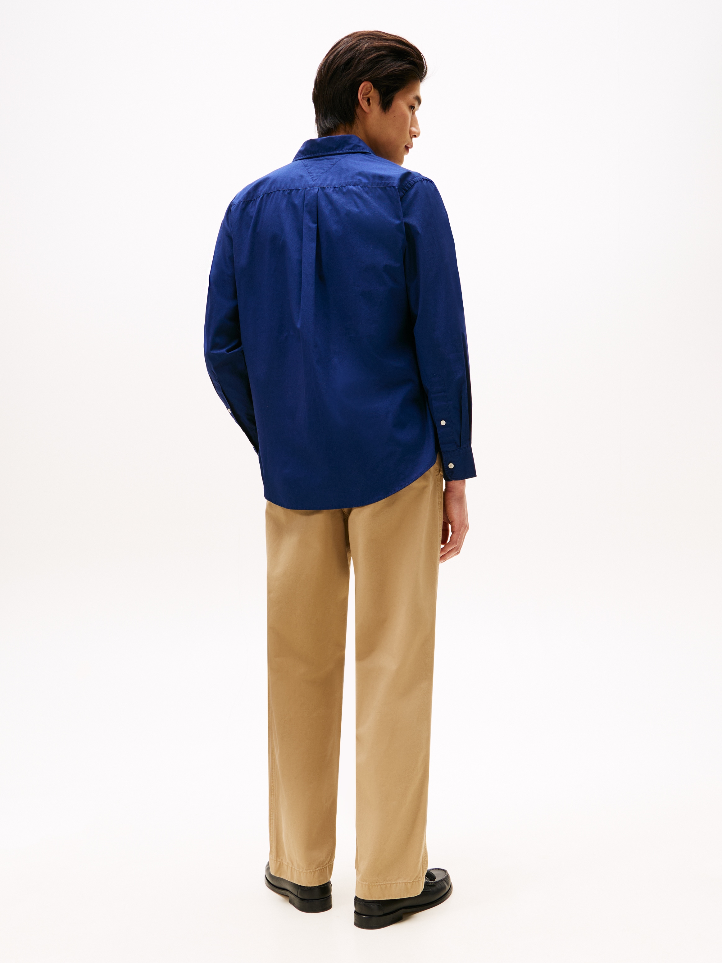 Tommy Hilfiger Businesshemd »FLEX POPLIN SOLID RF SHIRT mit Button-down und Rückenfalte«, unifarben, klassisch, regular fit, Baumwolle, Kragen