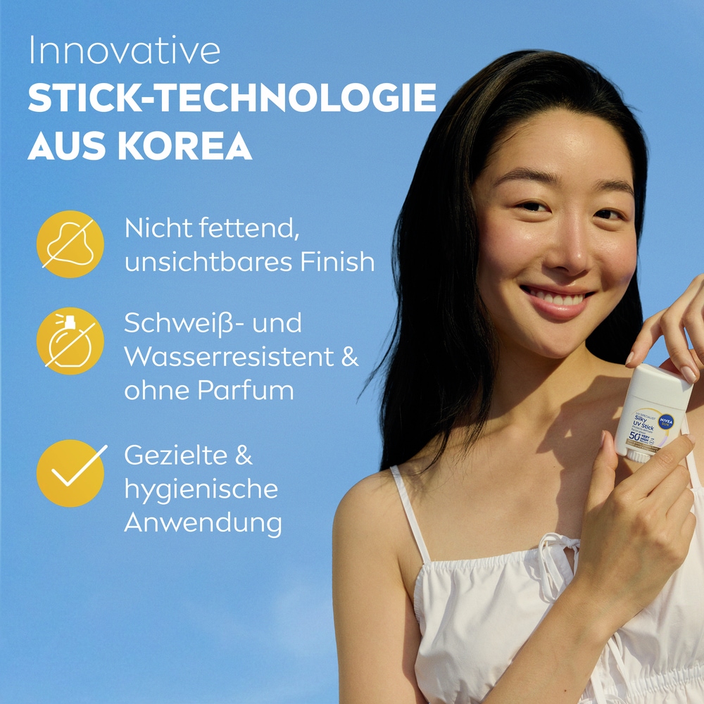Nivea Sun Sonnenschutzlotion »UV Face Sensitive LSF50+ mit  Silky UV Stick Vorteilspack« speziell für empfindliche Haut; beugt Sonnenallergien vor