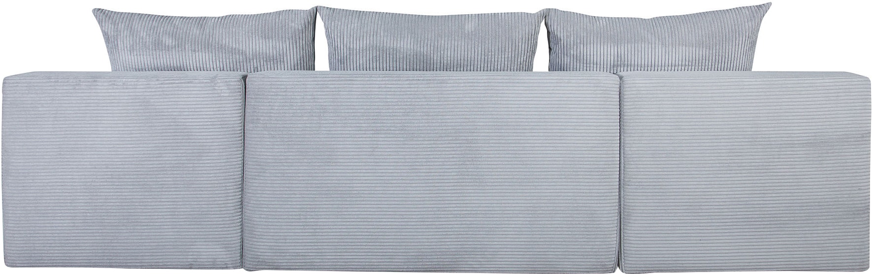 COLLECTION AB Wohnlandschaft »Josy U-Form, Breite 269 cm, Flachgewebe, Struktur, Cord & Cord/Mix«, (Cord-/Mix), inkl. Bettfunktion, Bettkasten, mit 3 gleich großen Rückenkissen
