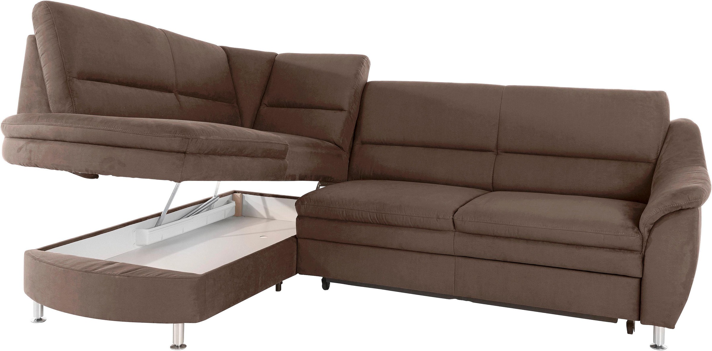 Places of Style Ecksofa »Cardoso L-Form«, Federkern, wahlweise mit Bett, Schubkasten