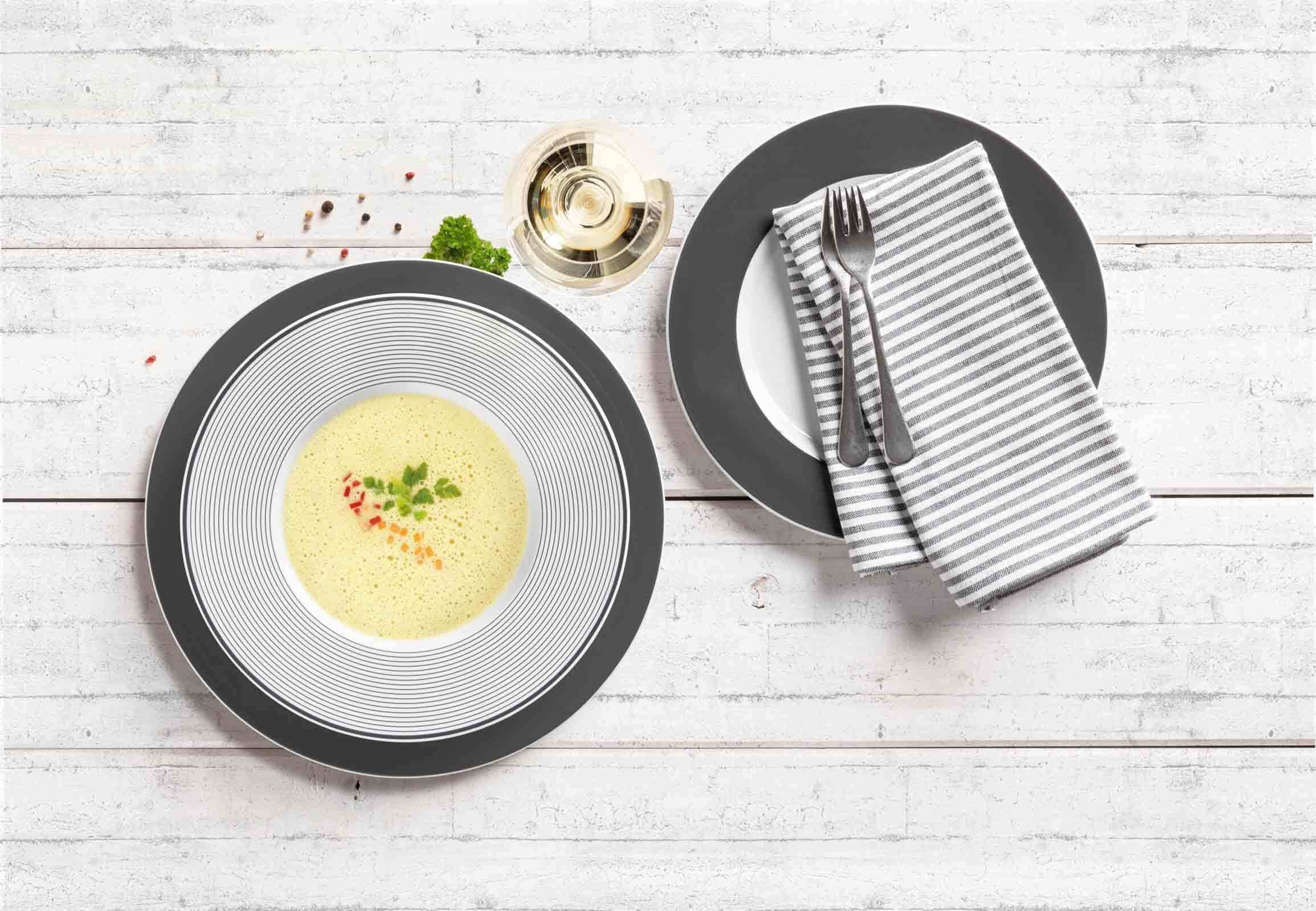 Seltmann Weiden Frühstücksteller »Frühstücksteller No Limits Moments ø 24 cm 6er Set weiß-grau«