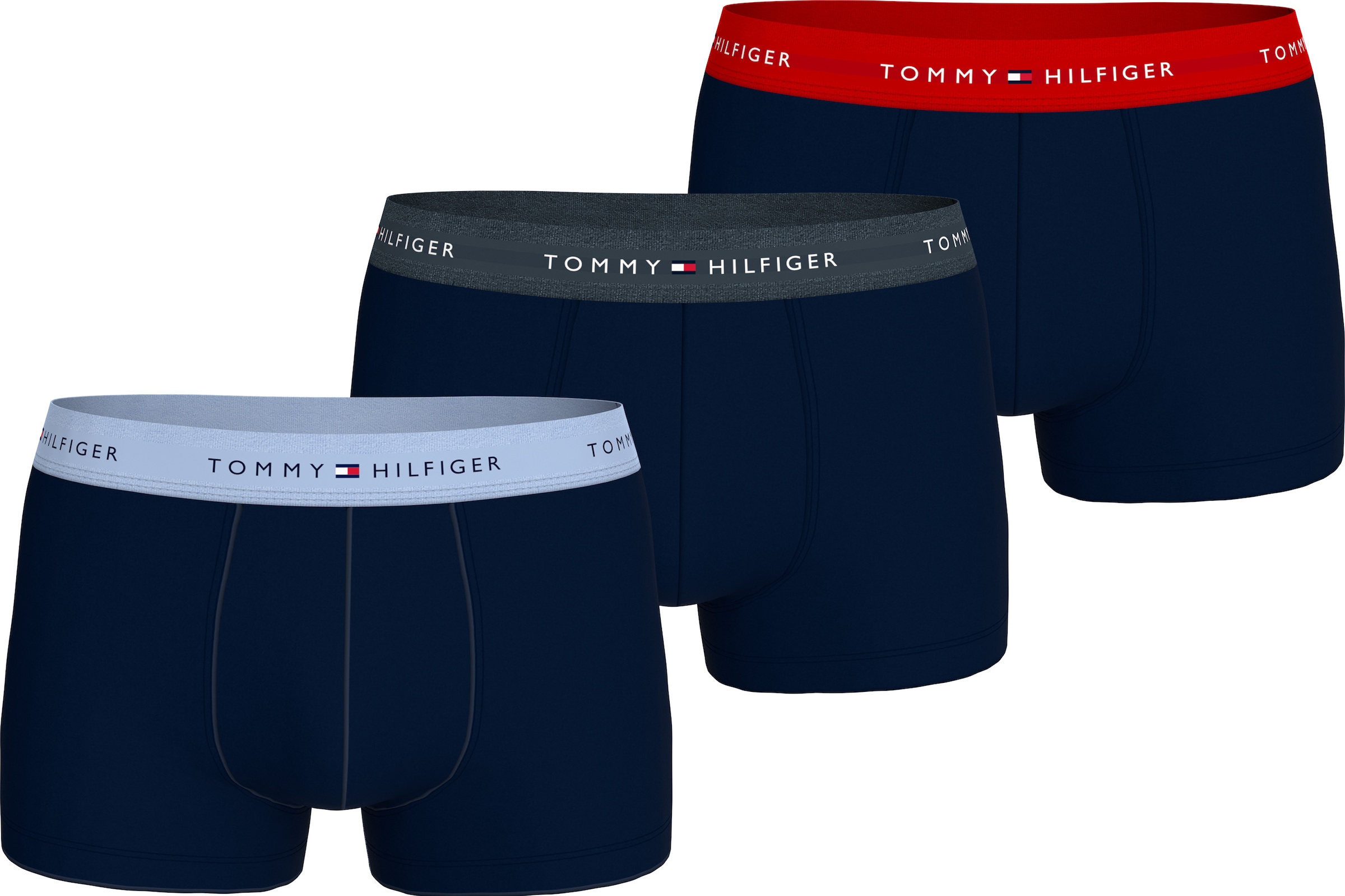 Tommy Hilfiger Underwear Trunk »3P WB TRUNK«, (Packung, 3 St., 3er-Pack), mit kontrastfarbenem Logobund