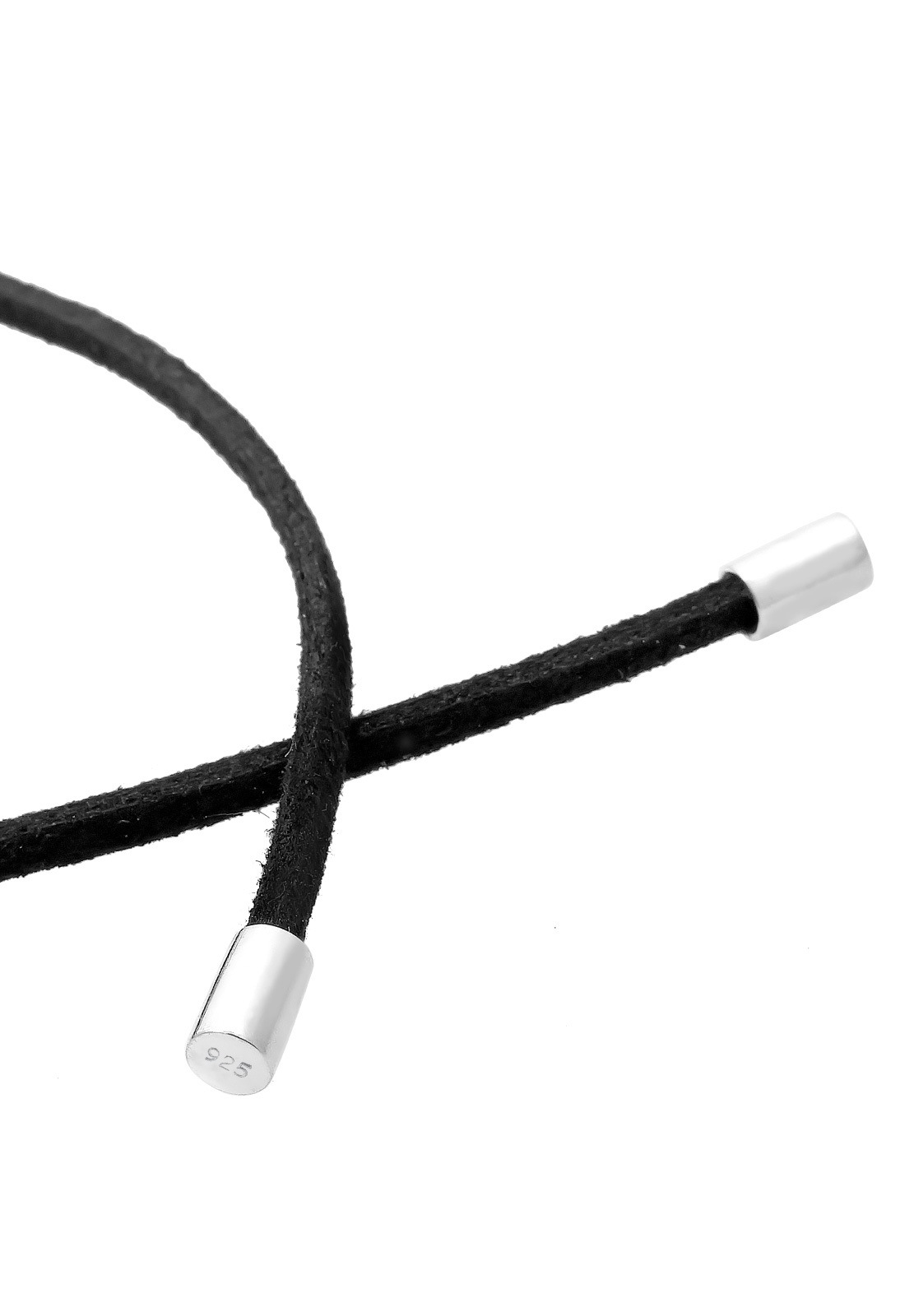 Elli Choker »Halskette Choker Velour Leder Schwarz 925 Silber«