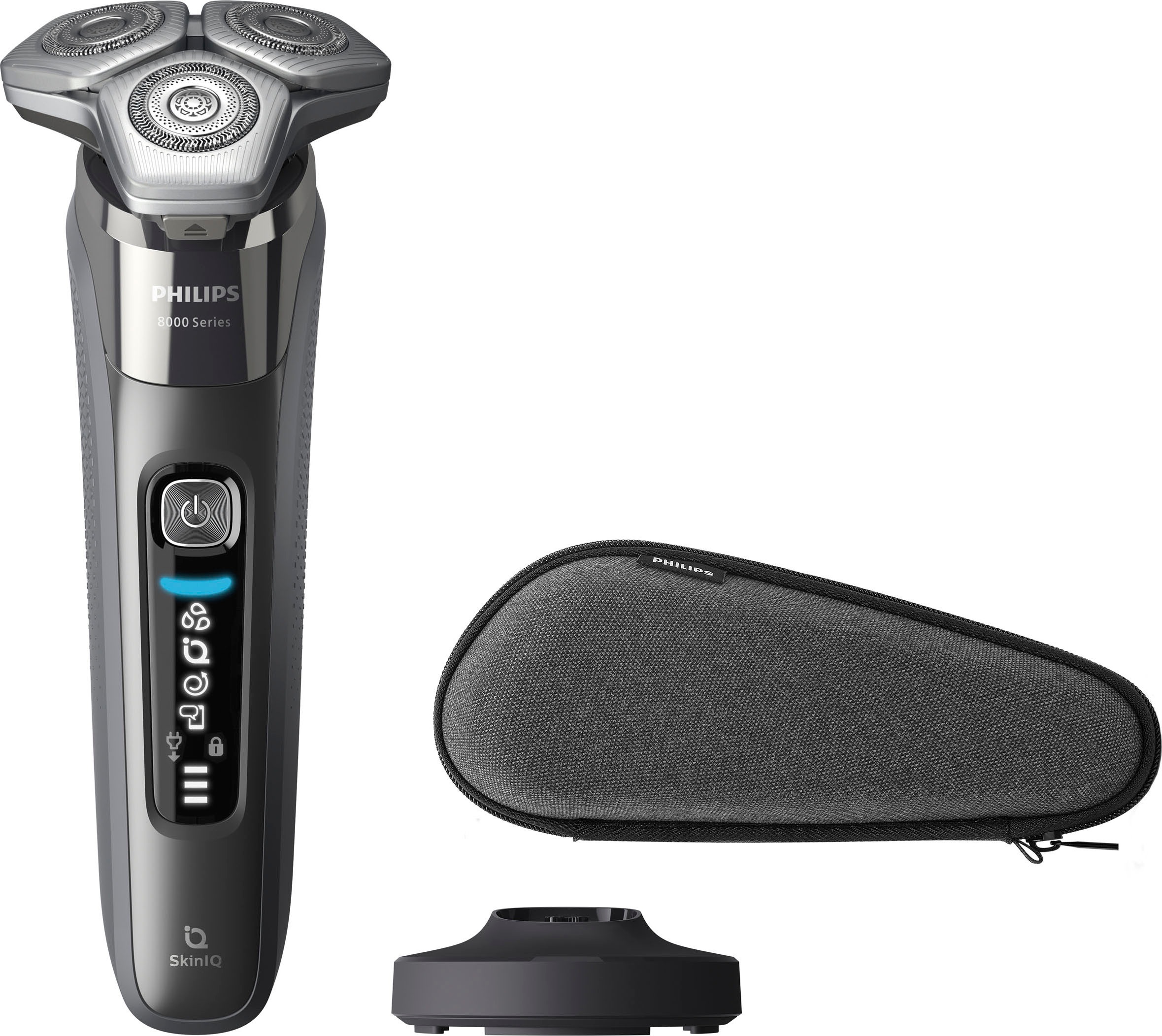 Philips Elektrorasierer »Shaver Series 8000 S8697/35«, ausklappbarer Präzisionstrimmer, Ladestand, Etui, mit SkinIQ Technologie