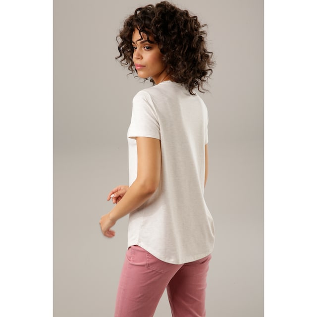 Aniston CASUAL T-Shirt, mit Glitzer verziertem Frontdruck bei ♕