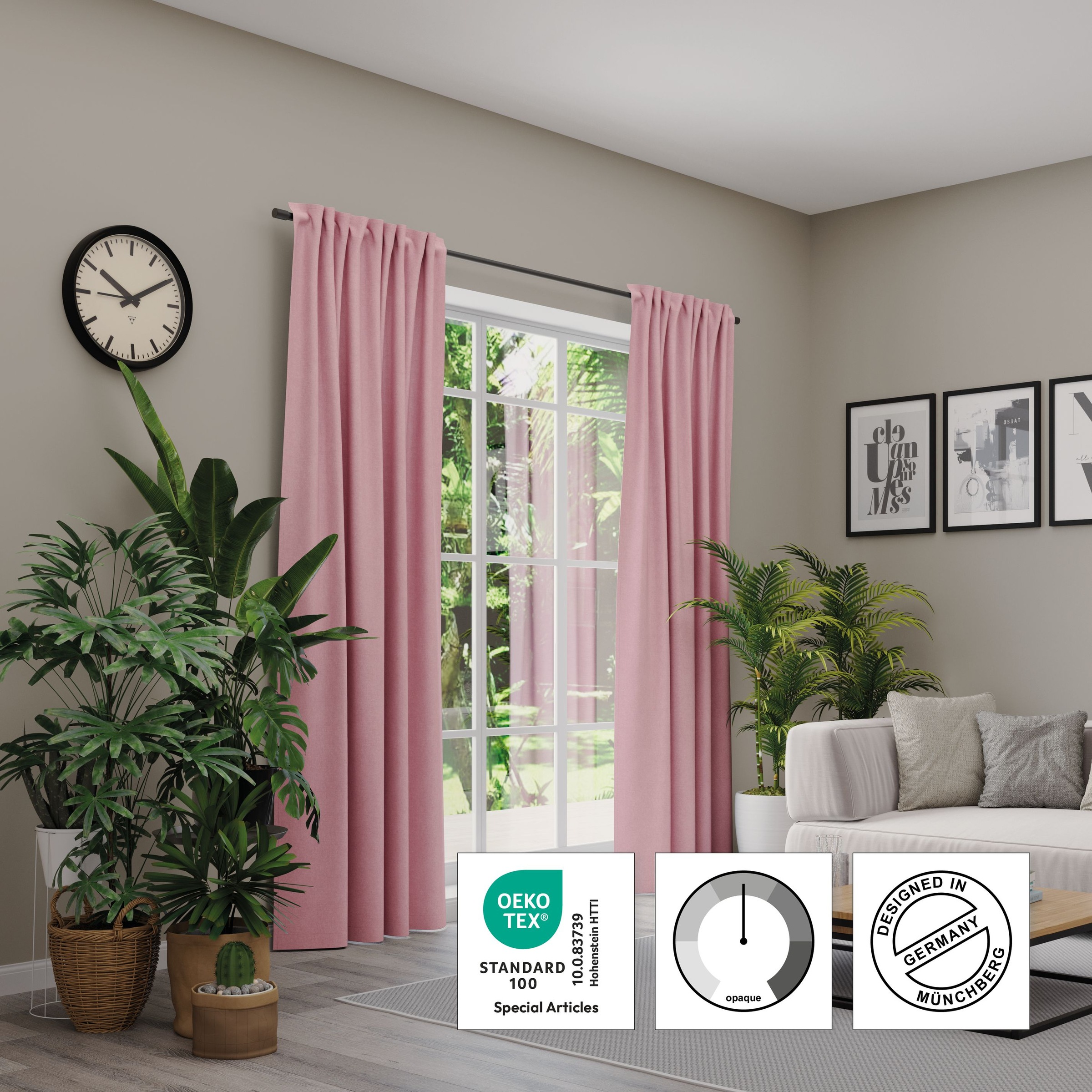 Neutex for you! Vorhang »BELMONDO« Multifunktionsband 1 Stk. tlg. Uni mit samtiger Oberfläche, nach Maß