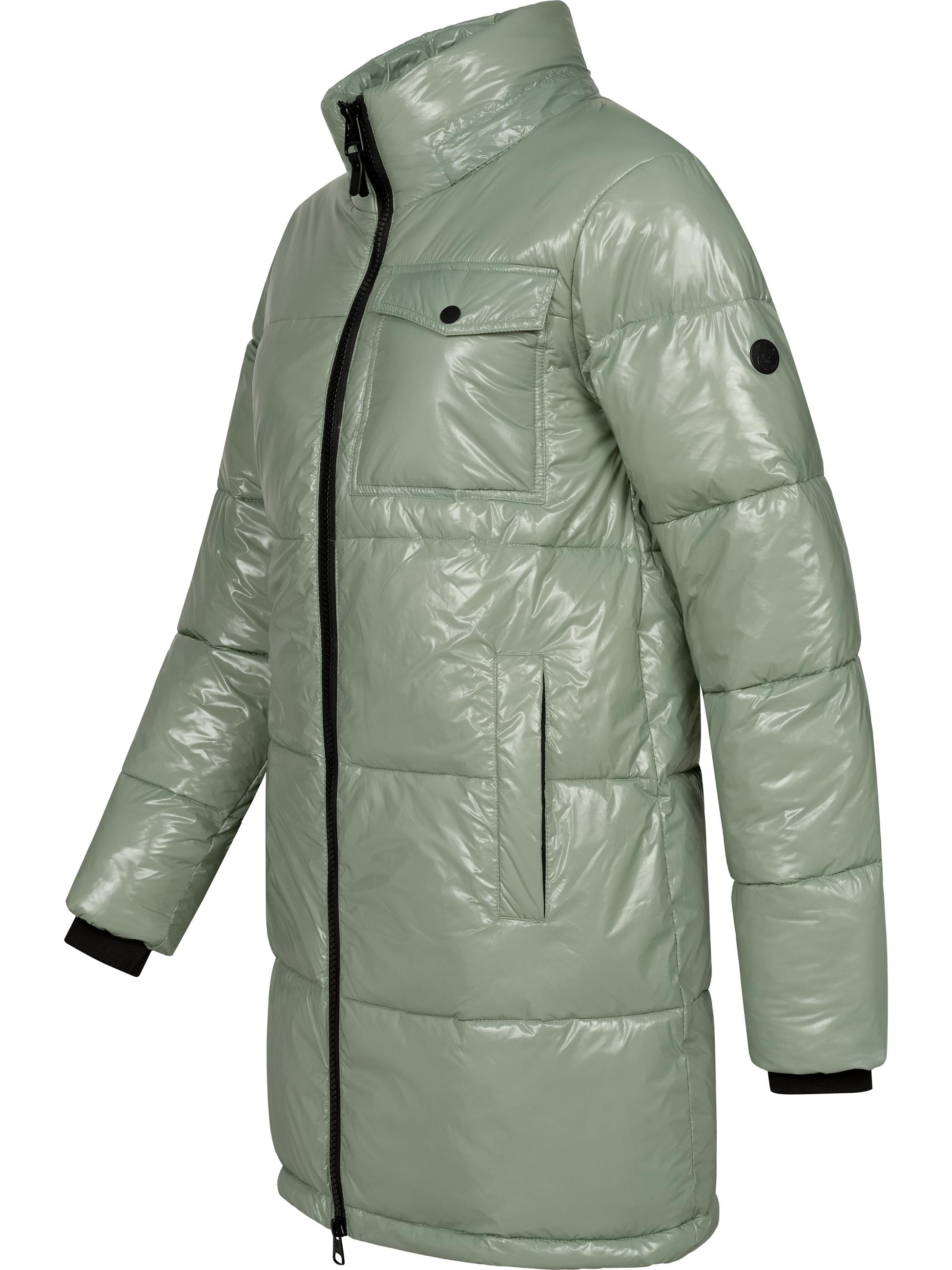 Ragwear Wintermantel »Wintermantel Roobie Long«, super stylischer, gänzender Damen Steppmantel