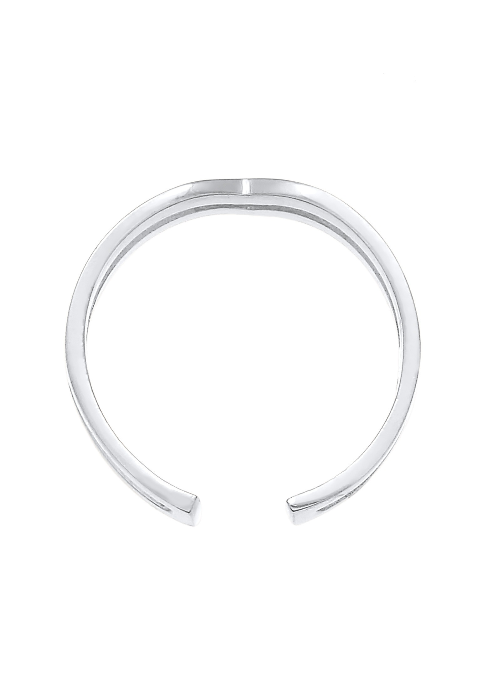 Elli Silberring »Ring offen V-Form Geo Winkel Basic 925 Silber«