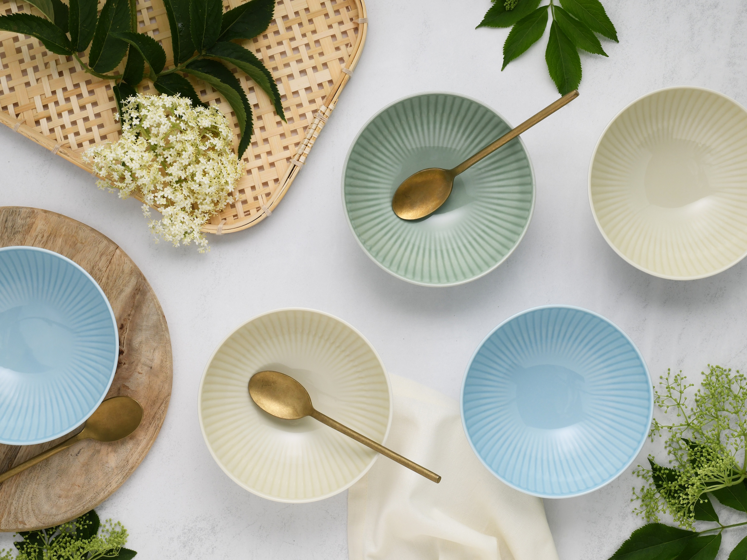 CreaTable Müslischale »Valencia, Mehrzweckschale 6-tlg« 6 Stk. aus Porzellan Elegant, Boho Chic