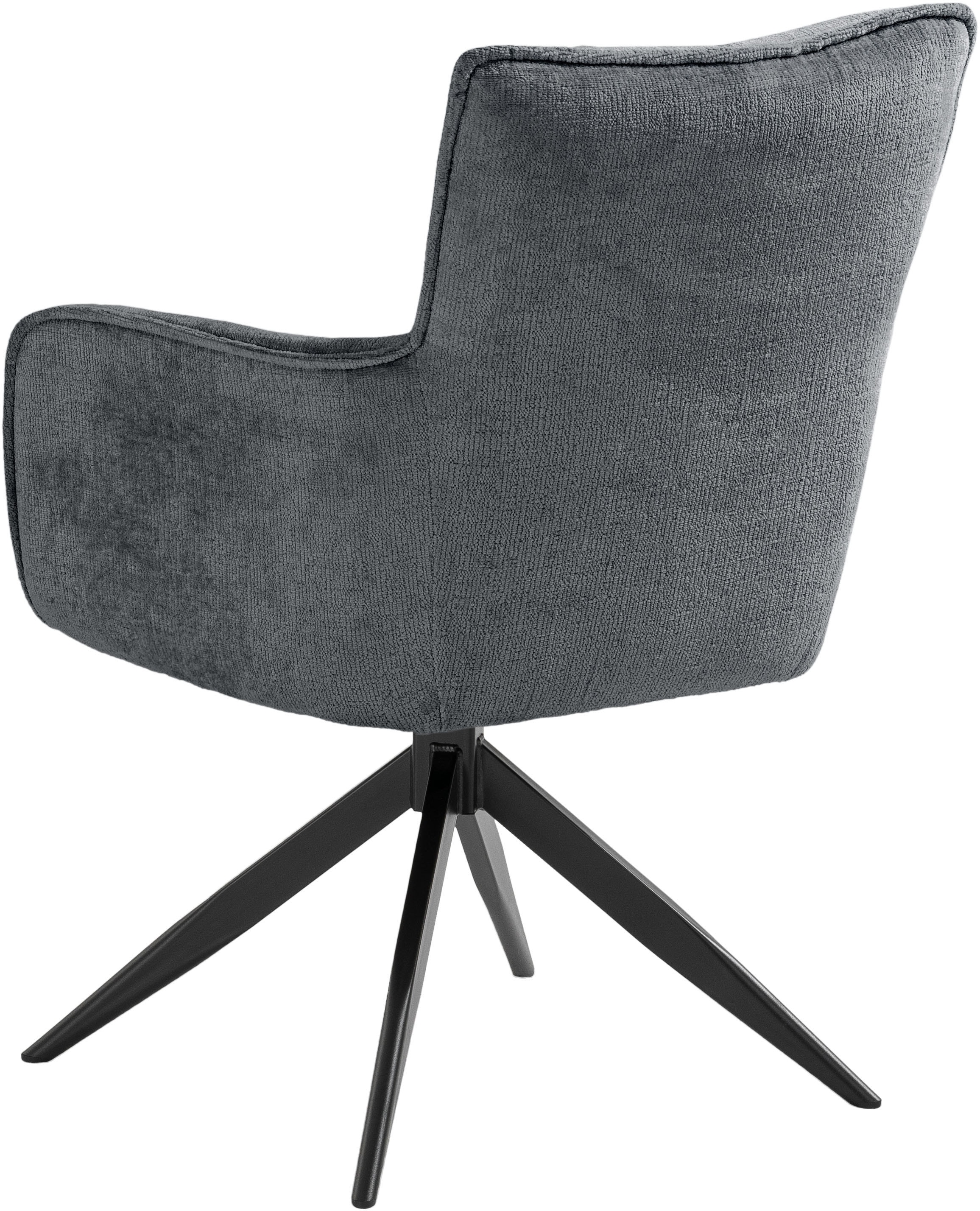 set one by Musterring Armlehnstuhl »Tucson« (Set) 2er-Set, drehbar mit Rückholfunktion, Stativgestell Eisen schwarz