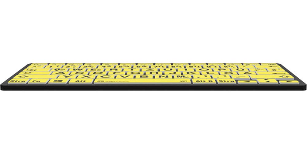 Logickeyboard Wireless-Tastatur »XL-Print Black on Yellow DE (PC/BT)«, (Ziffernblock-Fn-Tasten)