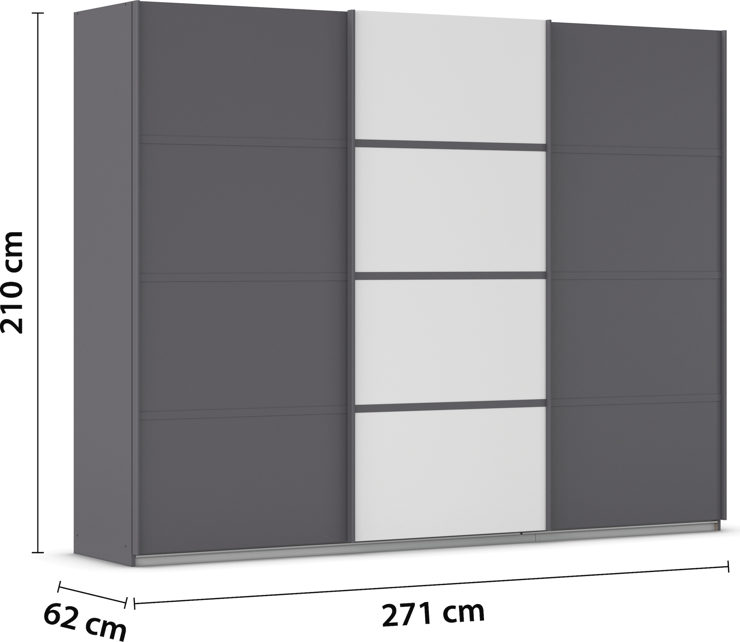 rauch Kleiderschrank »Schwebetürenschrank Garderobe Schrank TOP ANGEBOT Avola«, (in 3 verschiedenen Ausstattungen BASIC/CLASSIC/PREMIUM), mit eleganten Zierleisten in Chrom, Schwarz oder Weiß MADE IN GERMANY