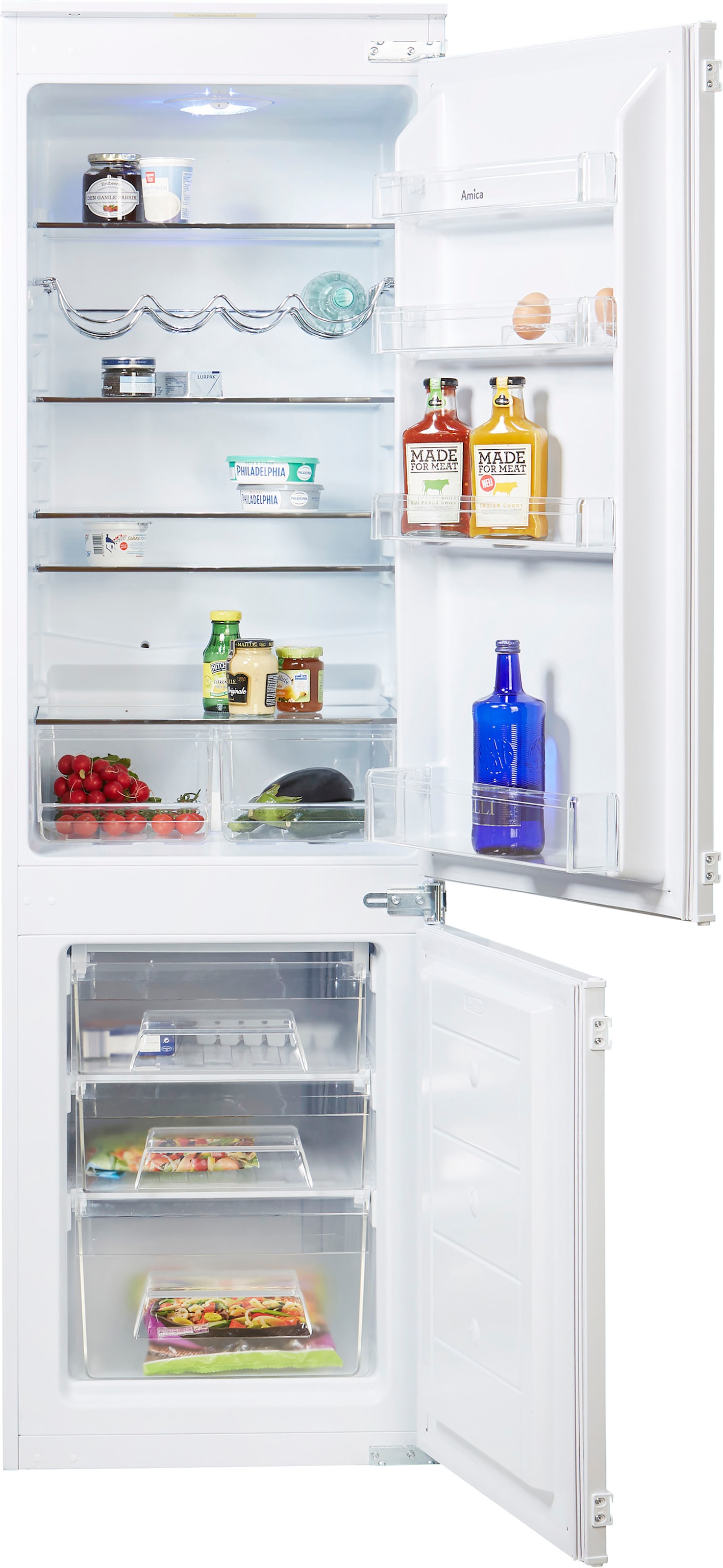 Amica Einbaukühlgefrierkombination »BK313.3AA/EKGC 16177«, Sicherheitsglas