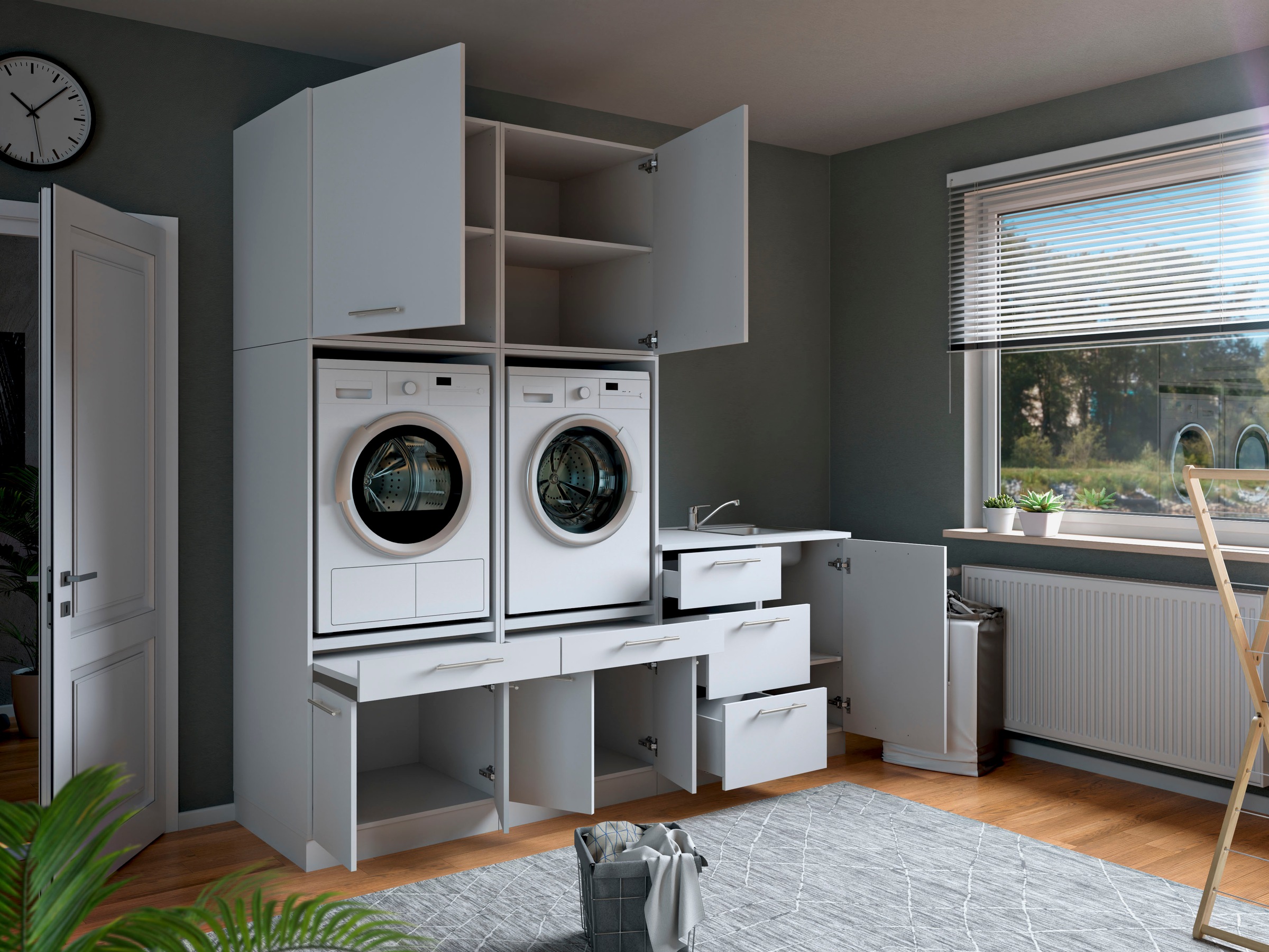 Laundreezy Mehrzweckschrank-Set »Laundreezy, 6-tlg. Mehrzweckschrank-Set B/H/T 238/238/68 cm« 6 Stk. tlg.
