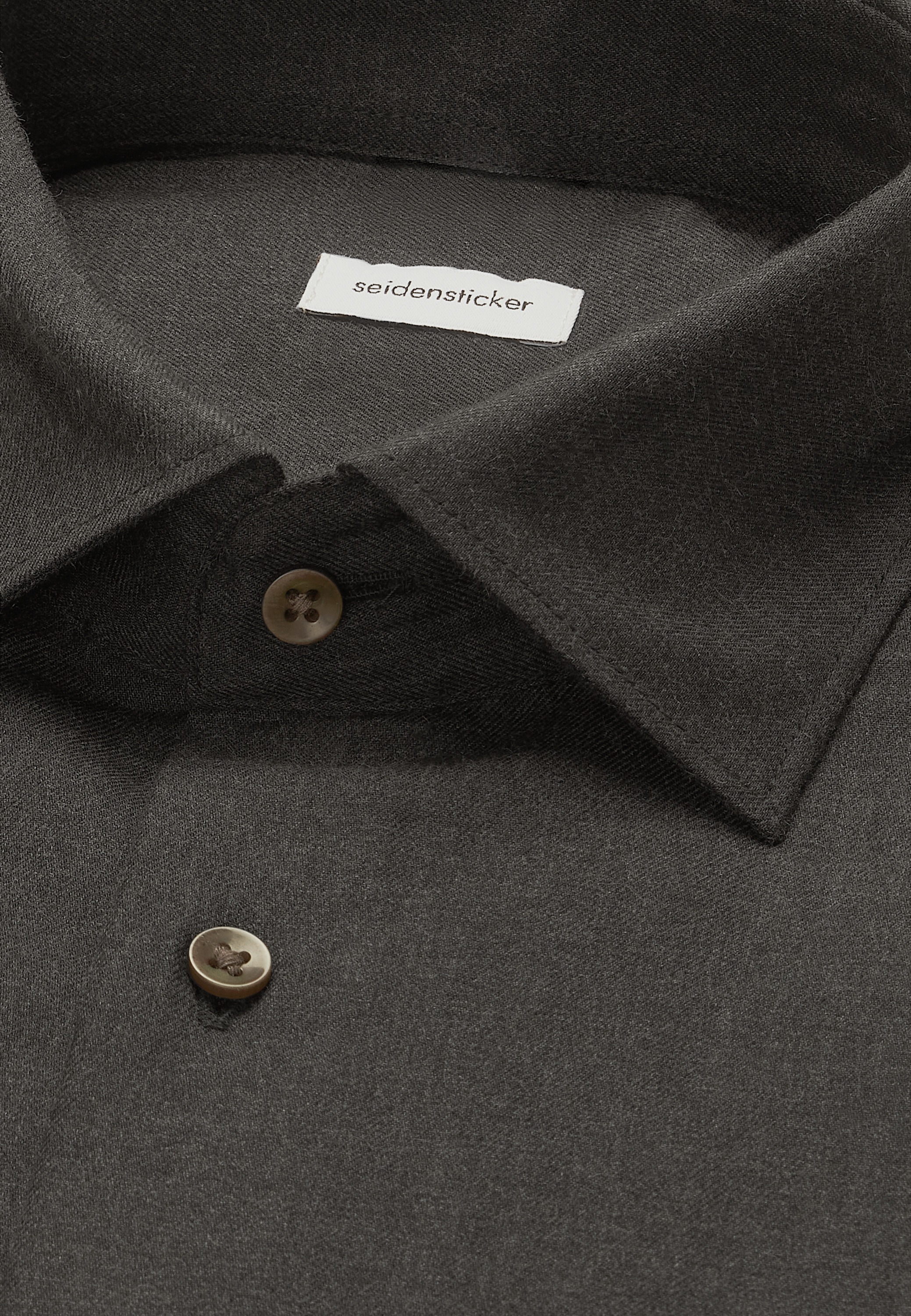 seidensticker Flanellhemd »Schwarze Rose« Regular 1/1 Extra lang Kentkragen Uni