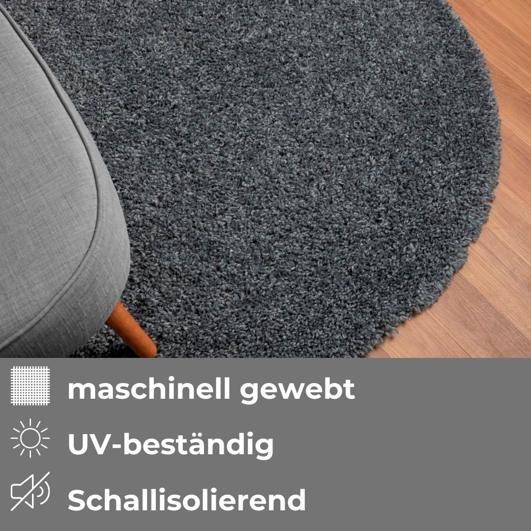 my home Hochflor-Teppich »Banji«, rund, 37 mm Höhe, Uni Farben, weich und flauschig, auch als rechteckig erhältlich