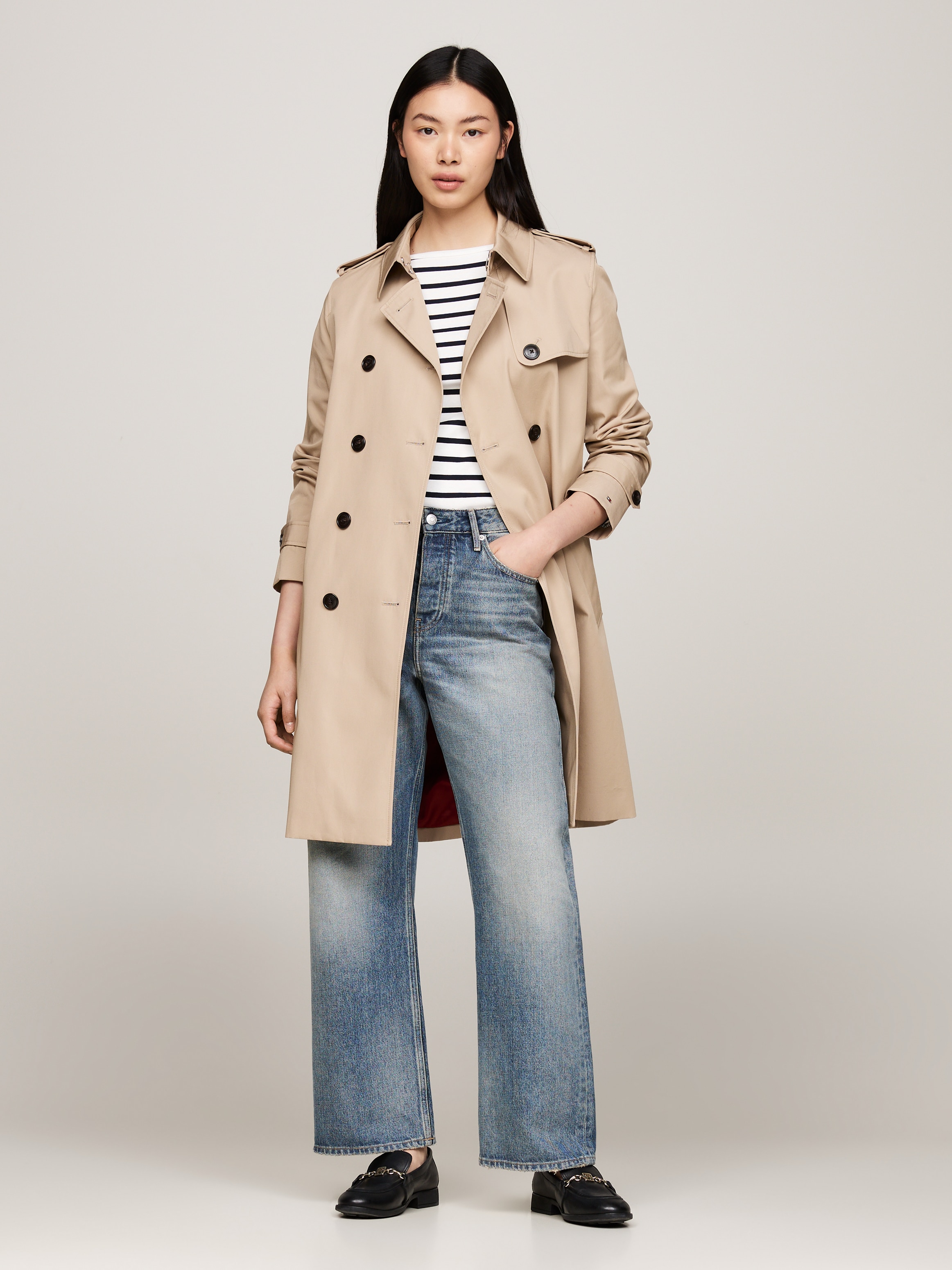 Trenchcoat »COTTON DB SLIM FIT TRENCH«, mit den typischen Trenchdetails