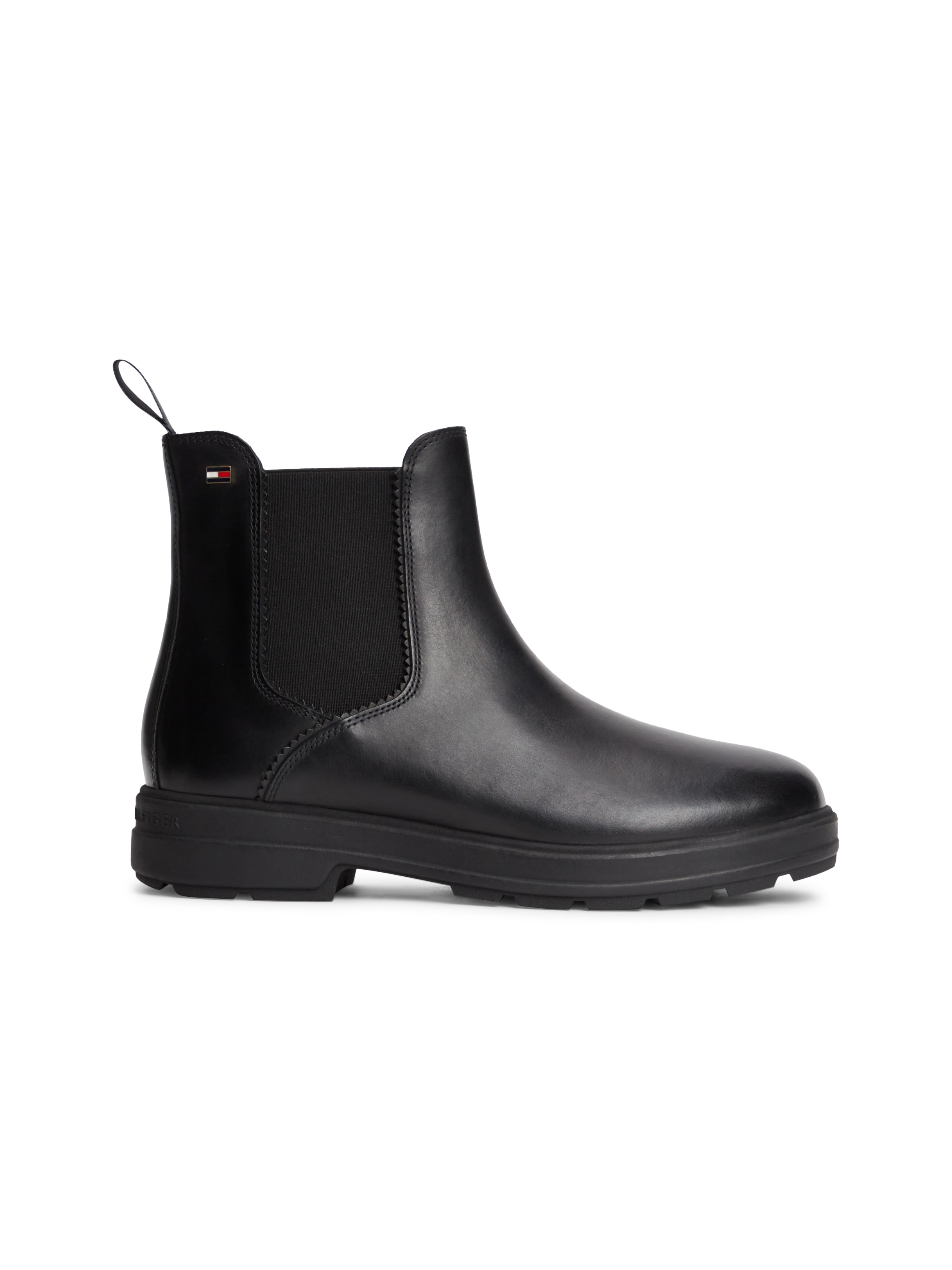 Tommy Hilfiger Chelseaboots »TH FLAG OUTDOOR CHELSEA BOOT«  Blockabsatz, Schlupfboots mit beidseitigem Stretcheinsatz