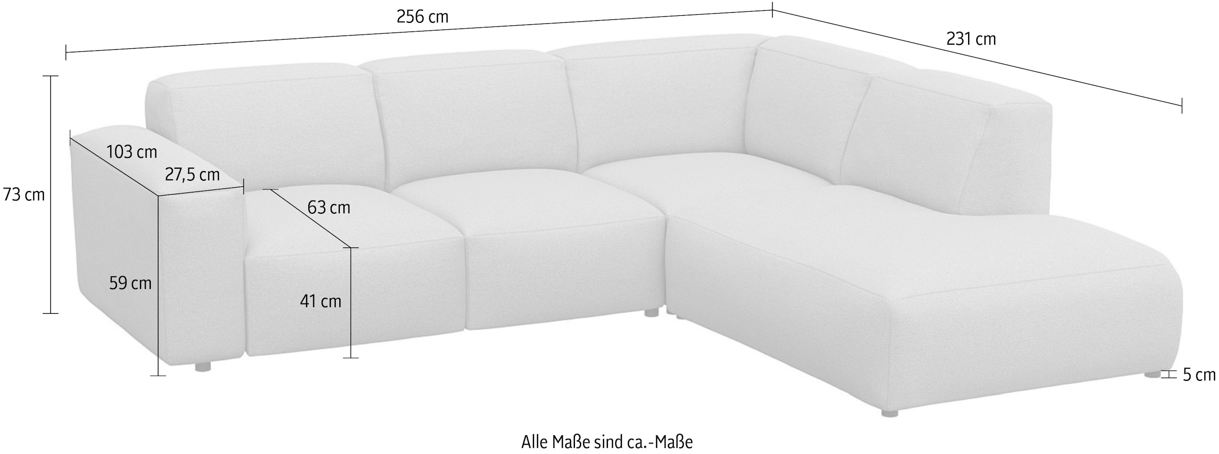 FLEXLUX Ecksofa »Lucera«, modern & anschmiegsam, Kaltschaum, Stahl-Wellenunterfederung