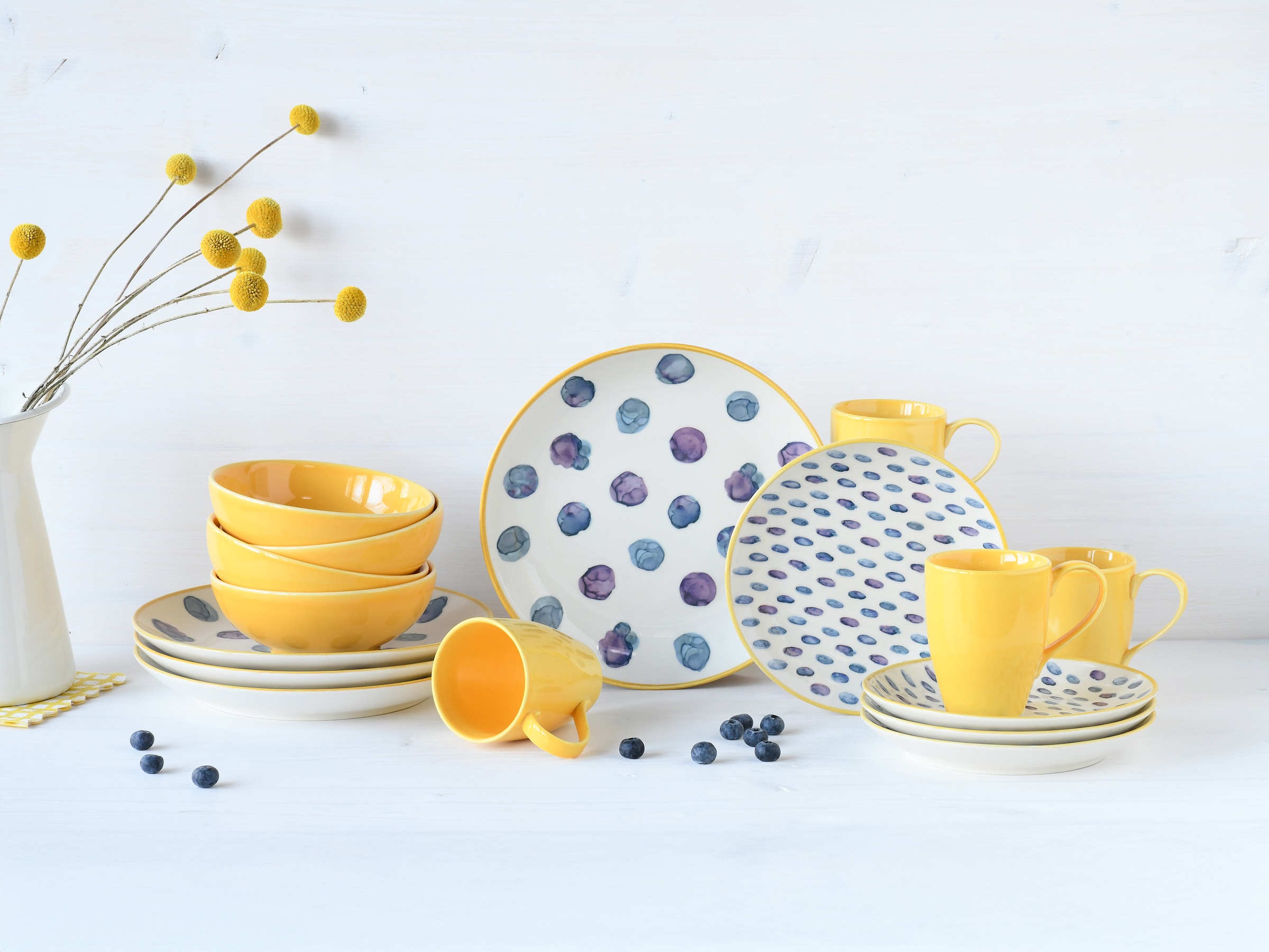 CreaTable Kombiservice »Maisie Bunt, Kombi-Service 16-tlg« Dots, Polka Dots, Konfetti, Punkte