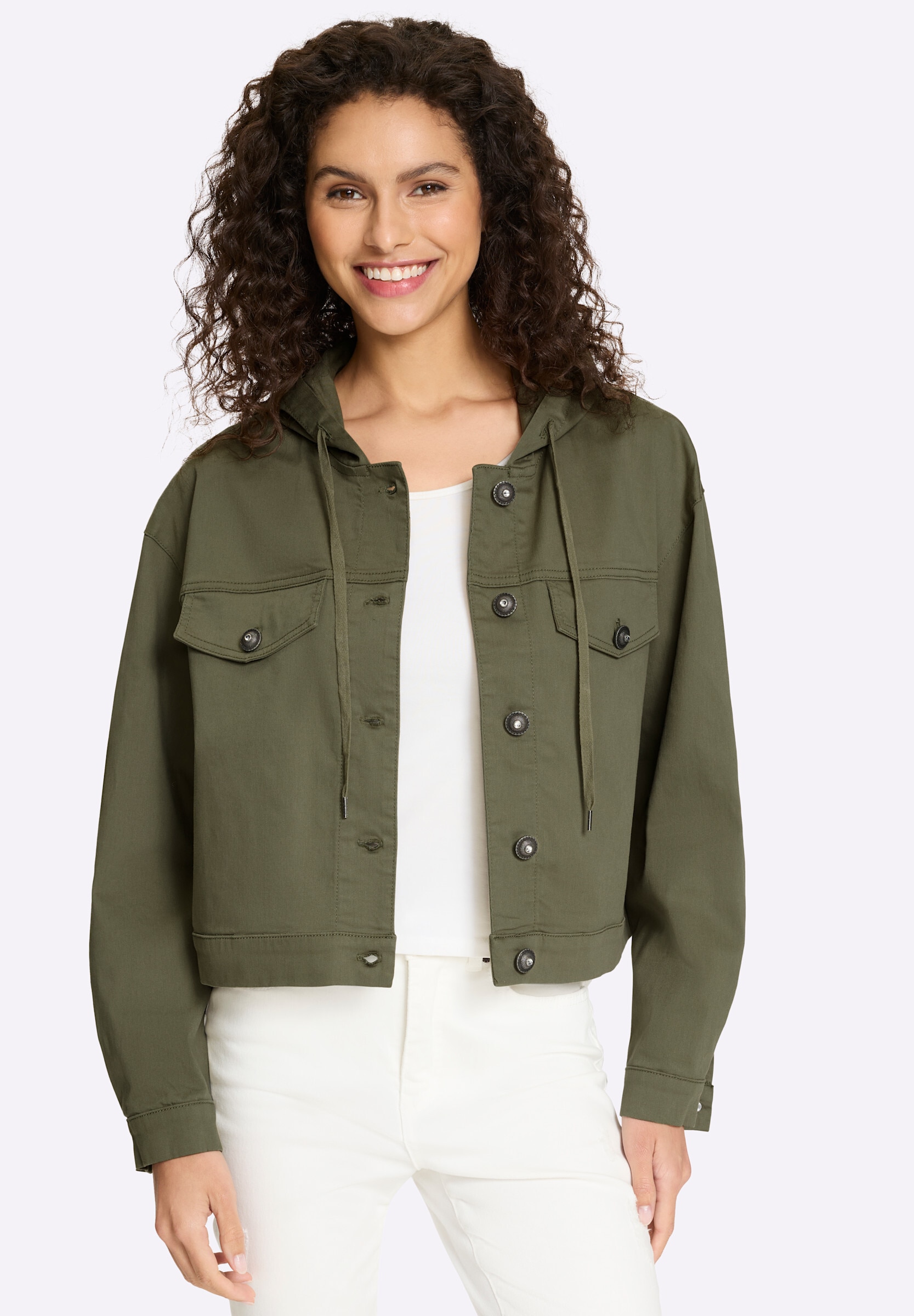 heine Jerseyblazer »Jeans-Jacke Jeansjacke mit Kapuze«