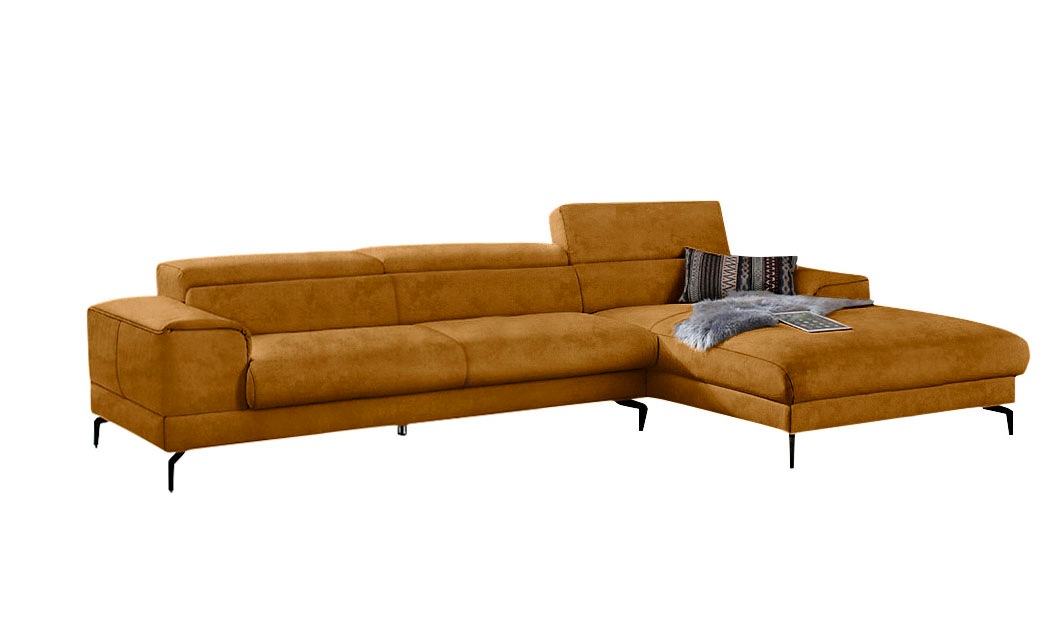 W.SCHILLIG Ecksofa »piedroo, Designsofa mit tollem Sitzkomfort, bequem, L-Form«, Kopfteilverstellung, wahlweise mit Sitztiefenverstellung, Breite 343cm