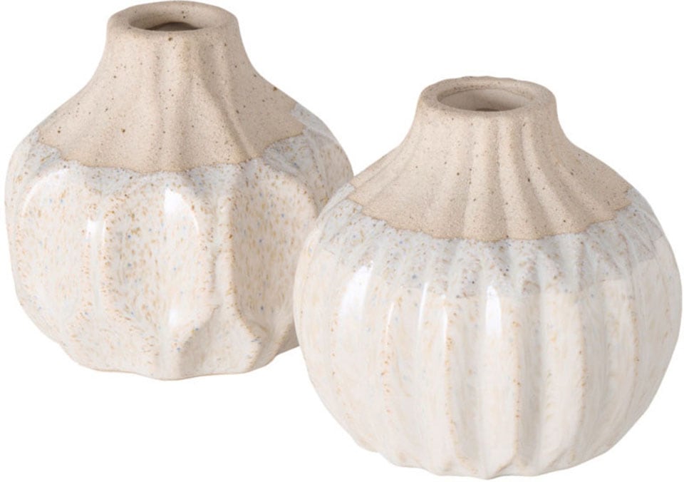 BOLTZE Tischvase »Malia«, (Set, 2 St.), aus Steingut, Höhe ca. 9 cm