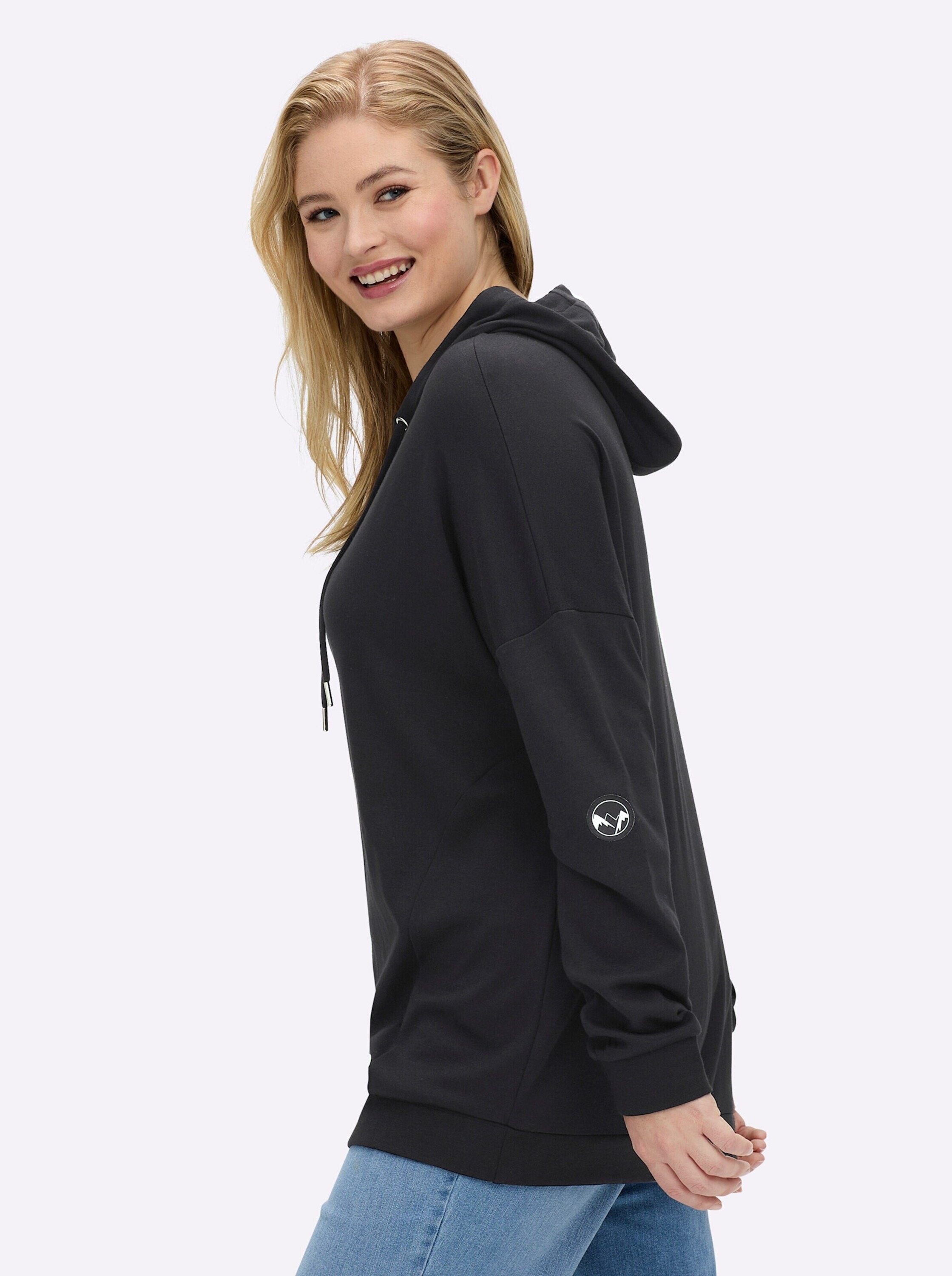 Sheego Sweatshirt »Sweatshirt Kapuzensweatshirt mit Rippbündchen«
