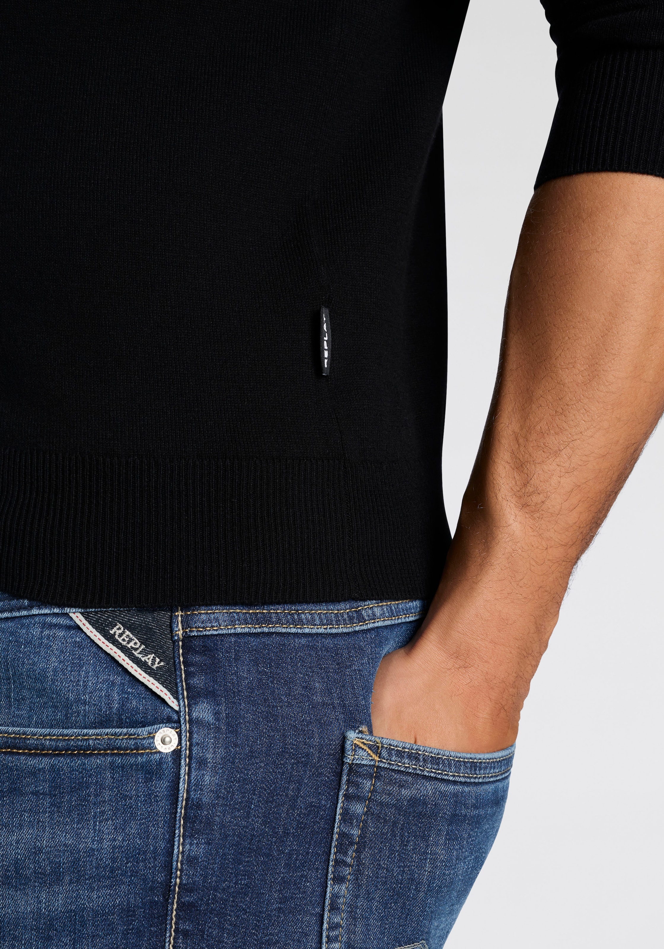 Replay Strickpullover mit Kaschmir-Anteil, Rundhals