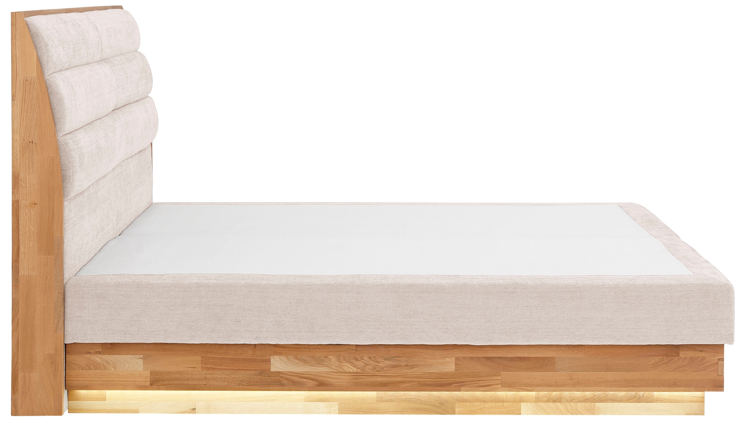 OTTO home Boxspringbett »JENNA in verschiedenen Farben und Breiten erhältlich« LED-Beleuchtung, mit zertifizierten, recycelten Bezugsstoffen