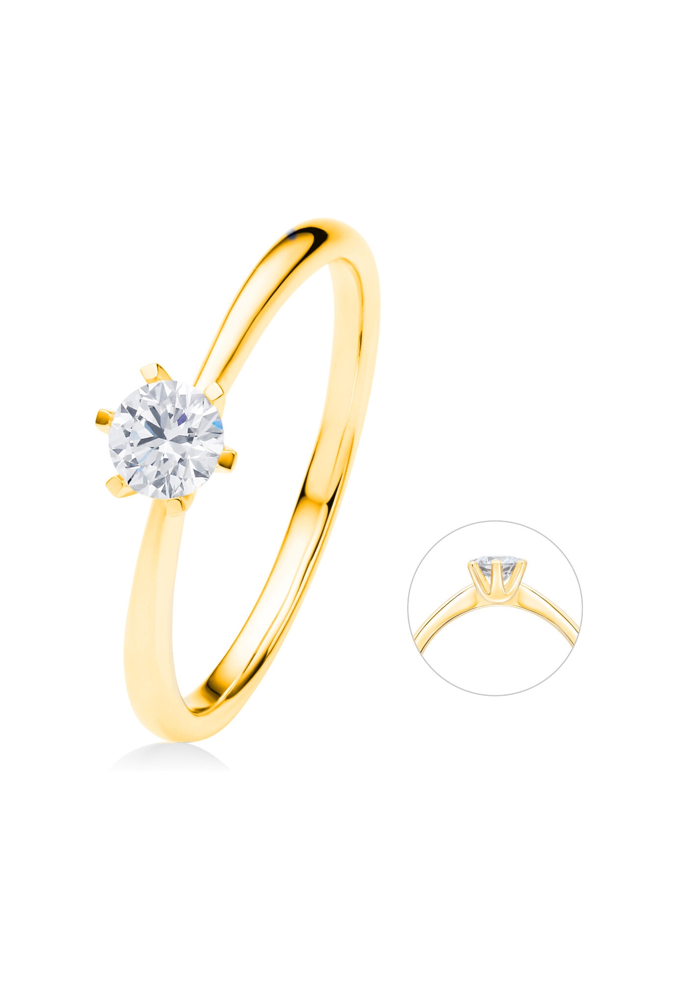 Diamantring »0.25 ct Diamant Brillant Ring aus 585 Gelbgold«