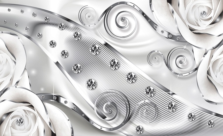 Consalnet Fototapete »3D Blumen Diamanten«, Motiv, abstrakt, rosen, vliestapete, für... kaufen
