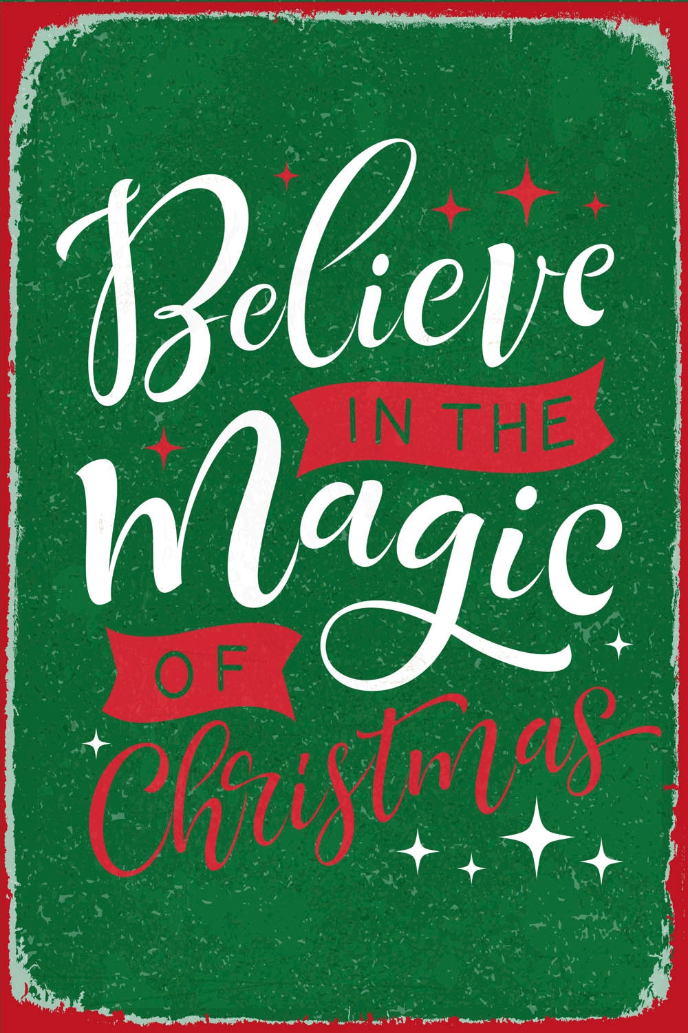 queence Metallbild »Magic of Christmas«, Schriftzüge-Schriftzug-Weihnachten, (1 St.), Stahlschild, Blechschild, Sprüche, Texte, Weihnachten