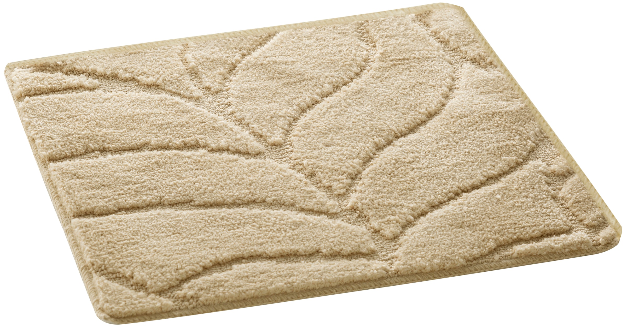 OTTO home Badematte »Epense, Badvorleger, Badezimmer Teppich, Duschmatte mit Blattstruktur« Höhe 10 mm rutschhemmend beschichtet fußbodenheizungsgeeignet | schnell trocknend Badteppich, Uni, Blätter, Hoch-Tief, verschiedene Farben und Größen