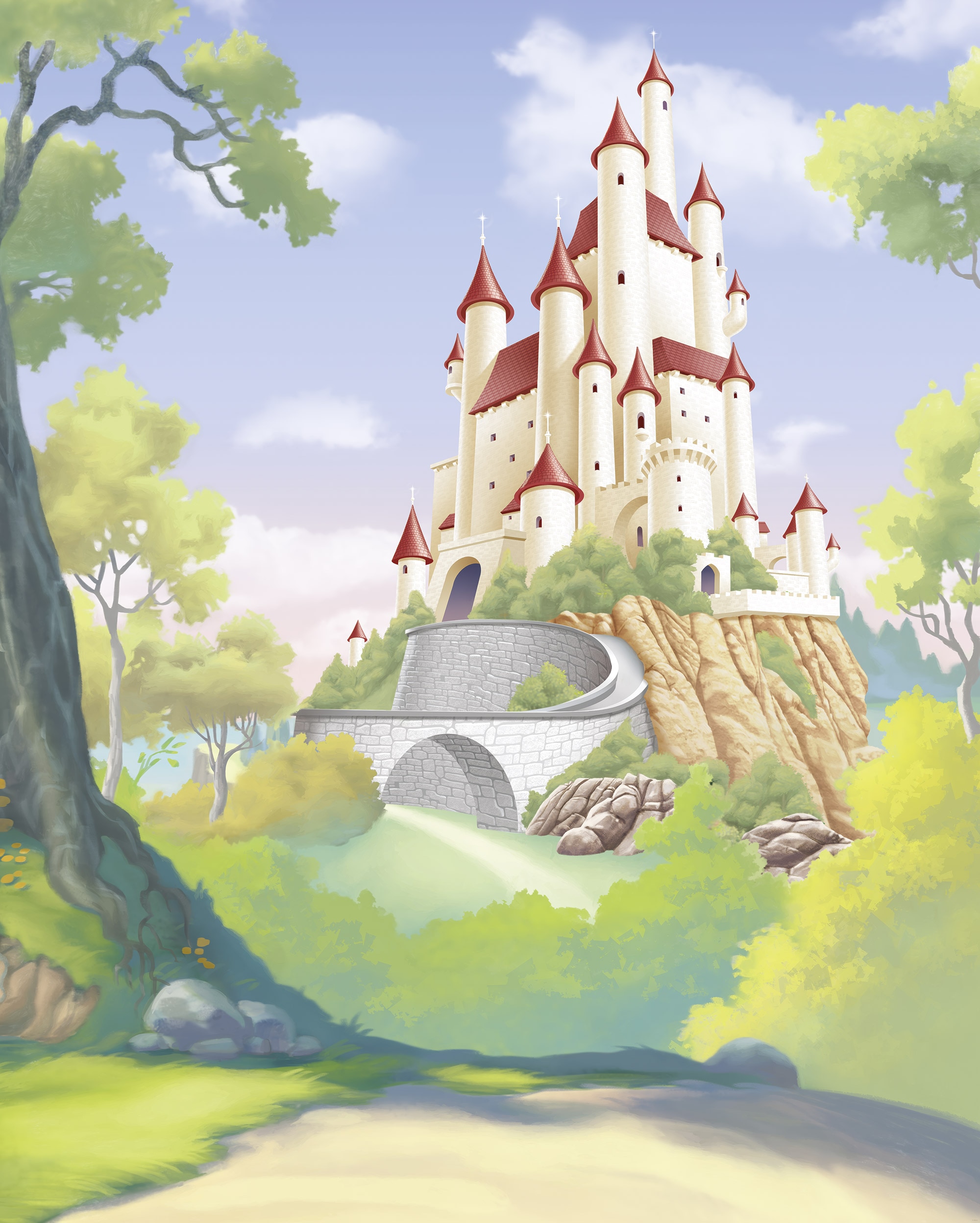 Komar Kindertapete »Disney Princess Snow White Castle«, bedruckt