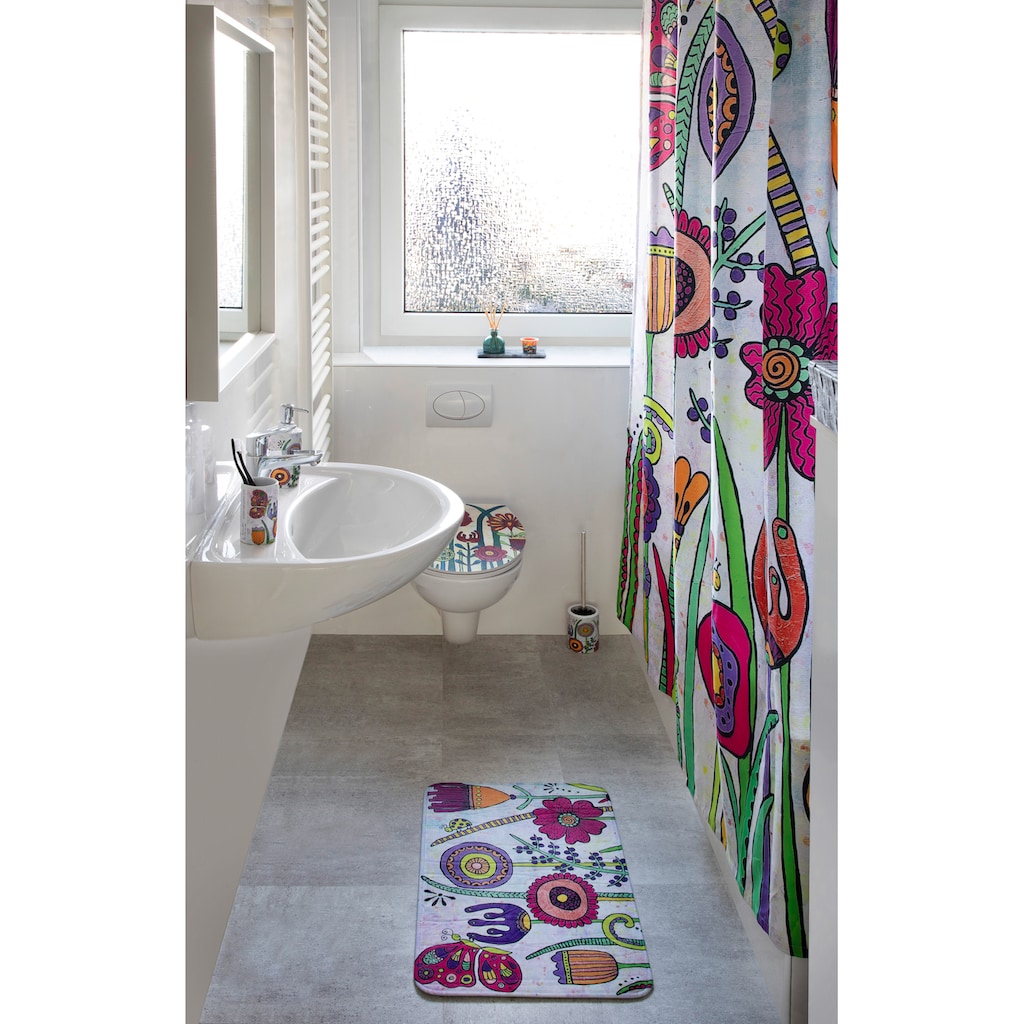WENKO WC-Garnitur »Rollin'Art Full Bloom«, aus Keramik