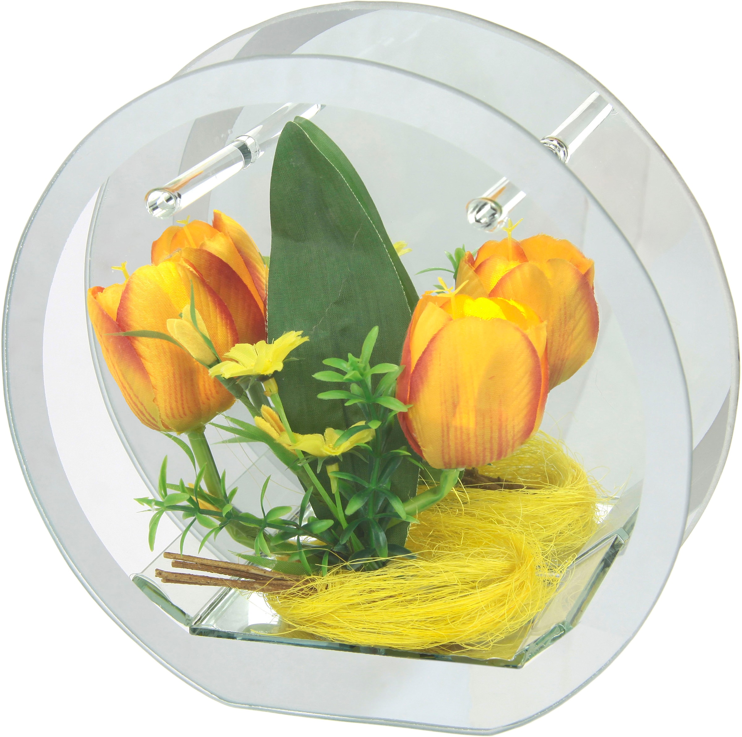 I.GE.A. Dekoobjekt »LED-Tulpe«, Dekoriertes mit Tulpen bestellen bequem Lichtergirlande Glas Hase Gänseblümchen LED 3D