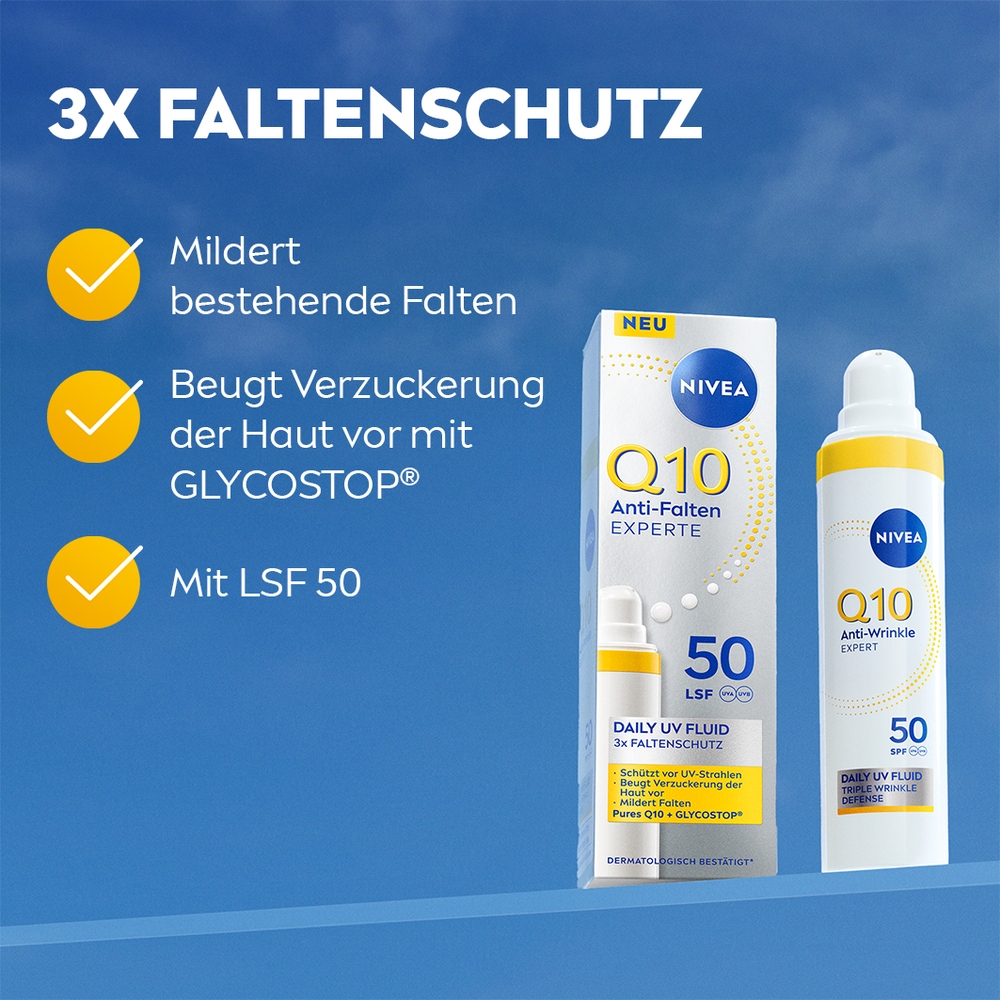 Nivea Gesichtsfluid »NIVEA Tagespflegefluid Q10 UV LSF 50«, Anti-Aging, pflegend, straffend, UV-Schutz