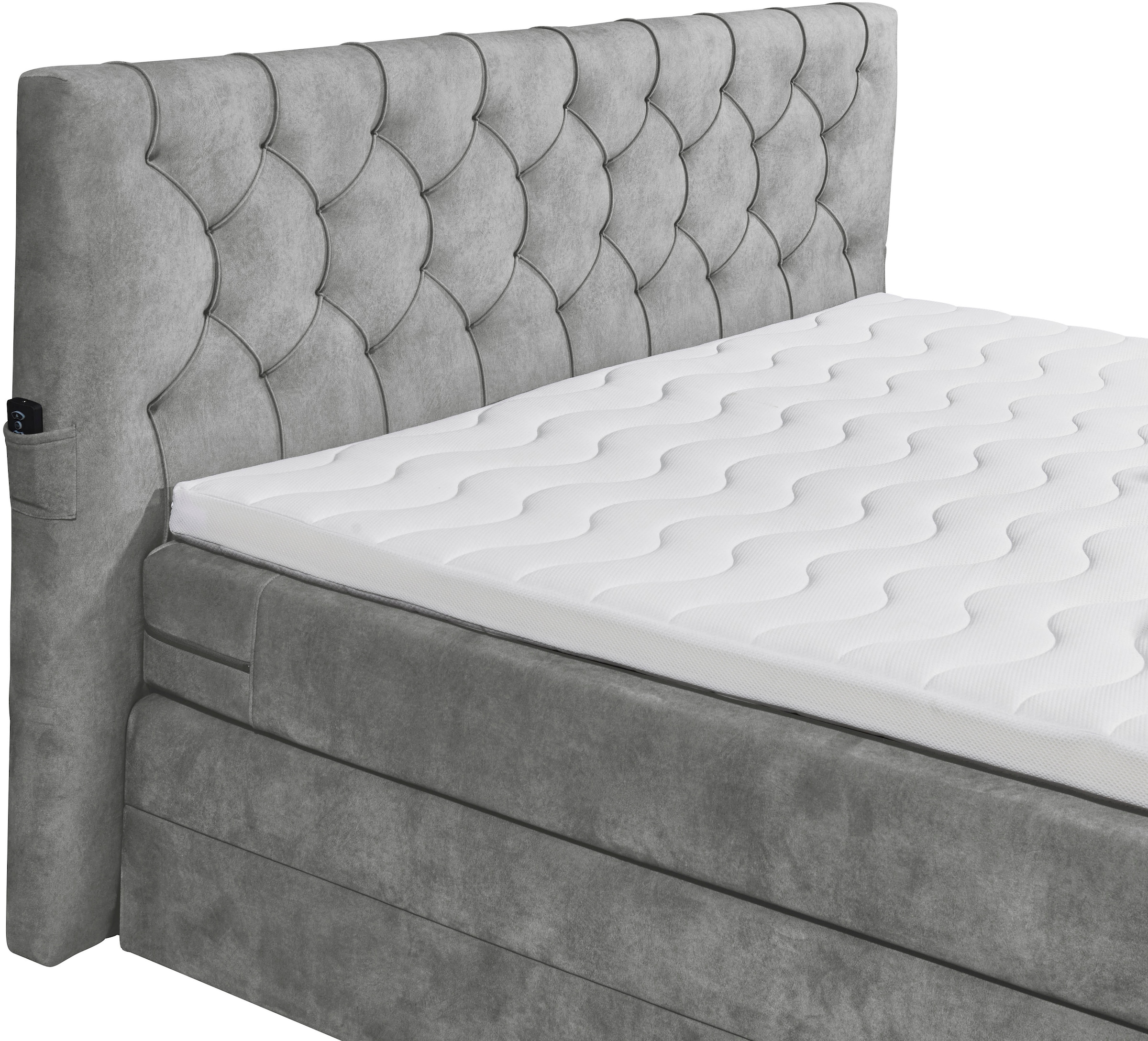 ED EXCITING DESIGN Boxspringbett »Springdale«, mit Bettkasten, motorisierter TV-Halterung, Duo-Matratze (H3/H4)