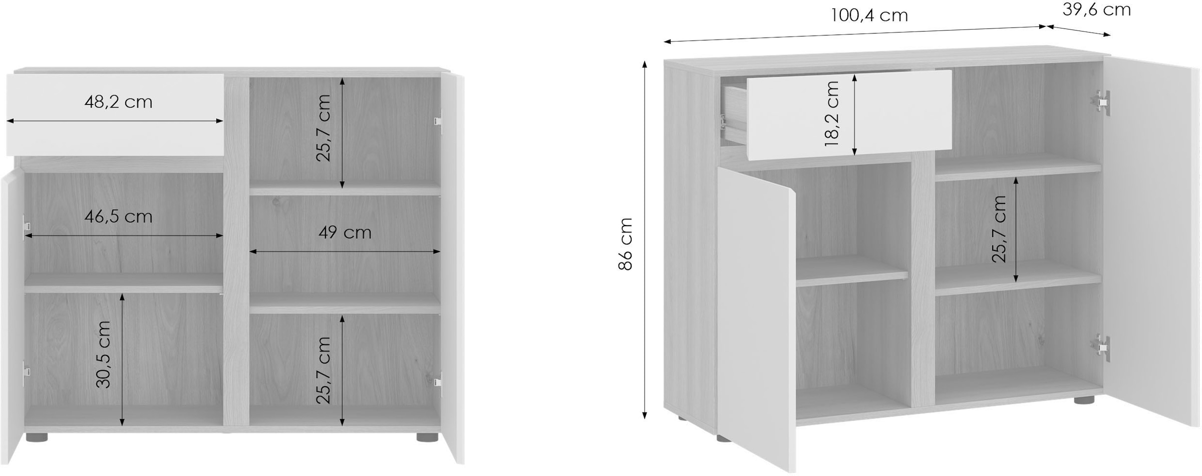 Home affaire Sideboard »TAVERA« Sideboard Breite 100 cm, modern, grifflos, viel Stauraum