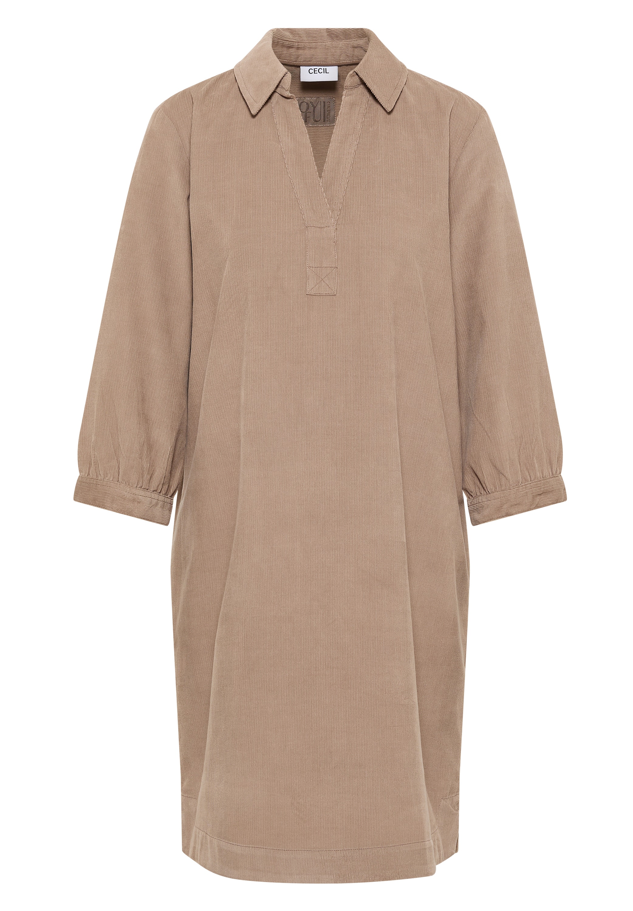 Cecil Cordkleid, aus reiner Baumwolle, Split Neck